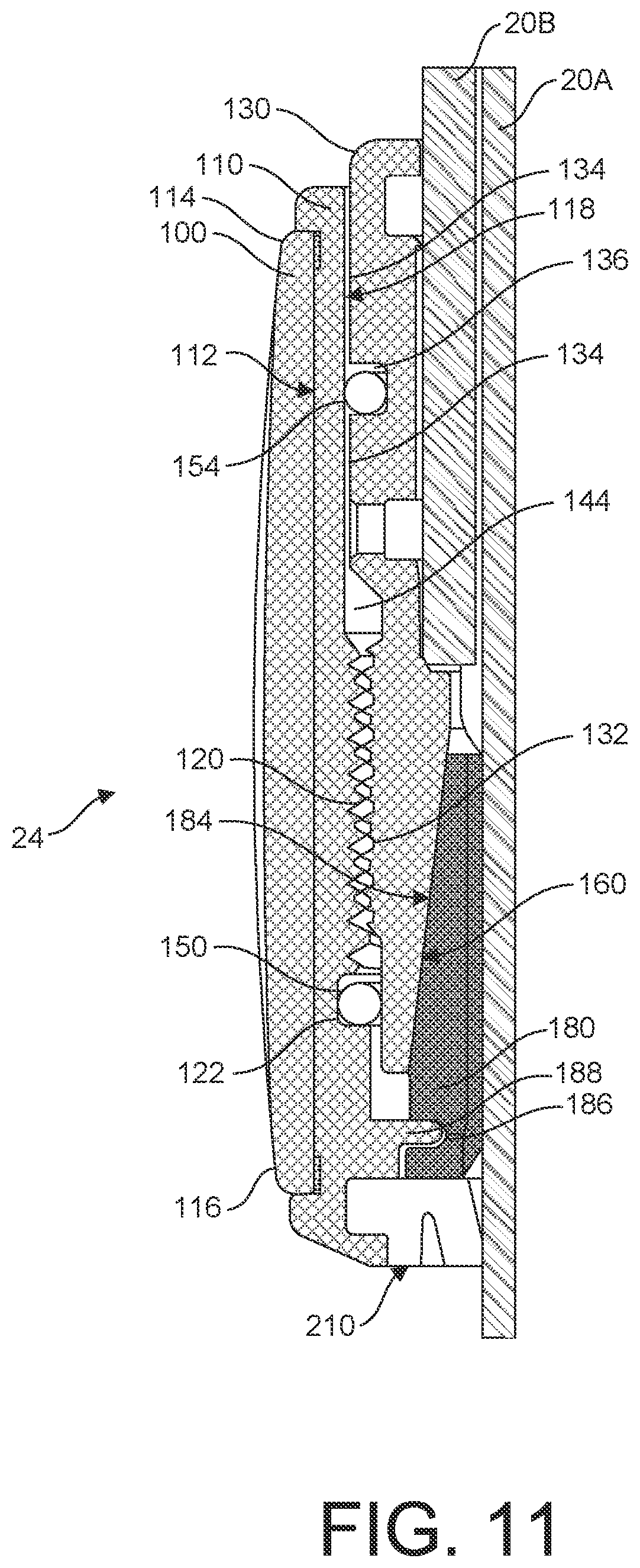 Patent US12338946 Figure 11 – Tripod with a sealed leg lock