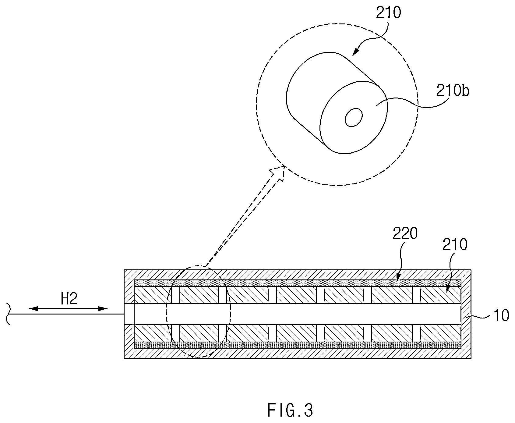 Patent US12338949 Figure 3 – Hydrogen storage device