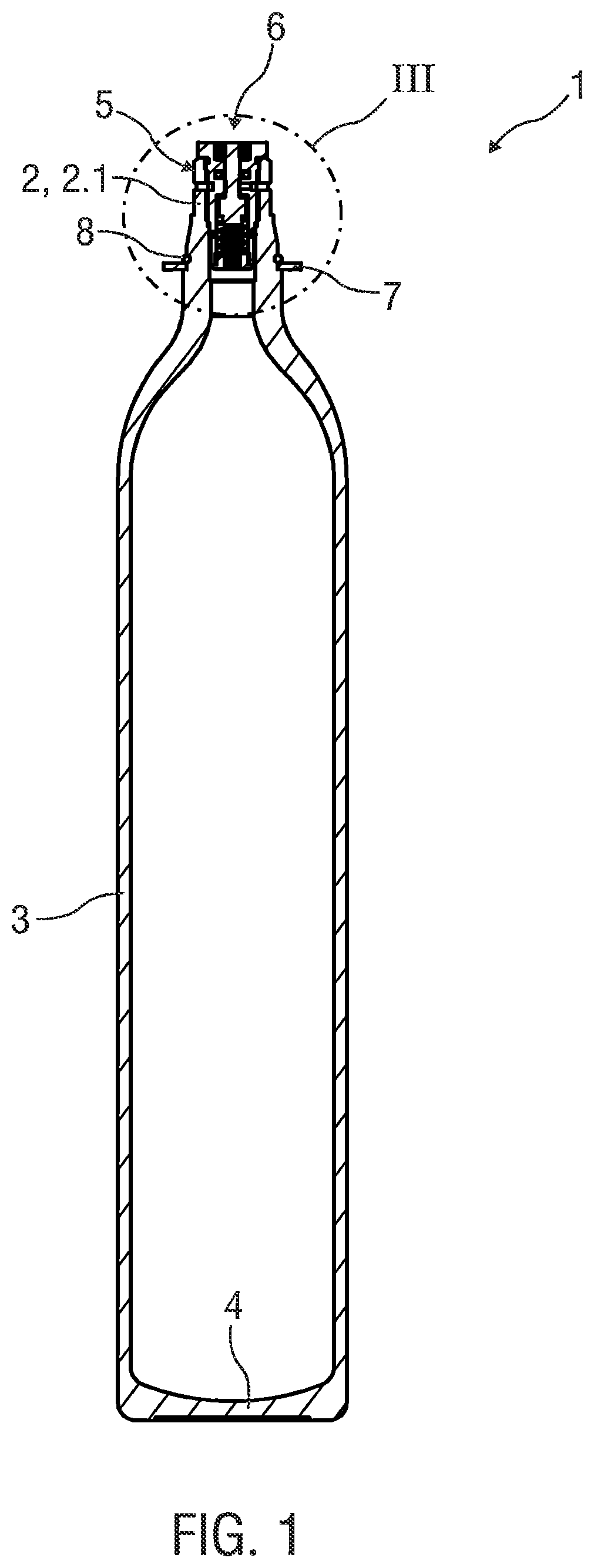 Patent US12338952 Figure 1 – Pressure vessel with multiple lateral outflow openings