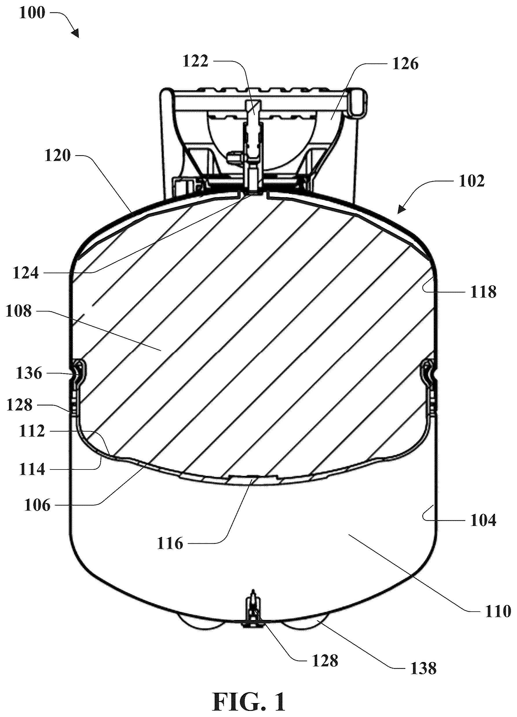 Patent US12338953 Figure 1 – Multi-chamber vessel
