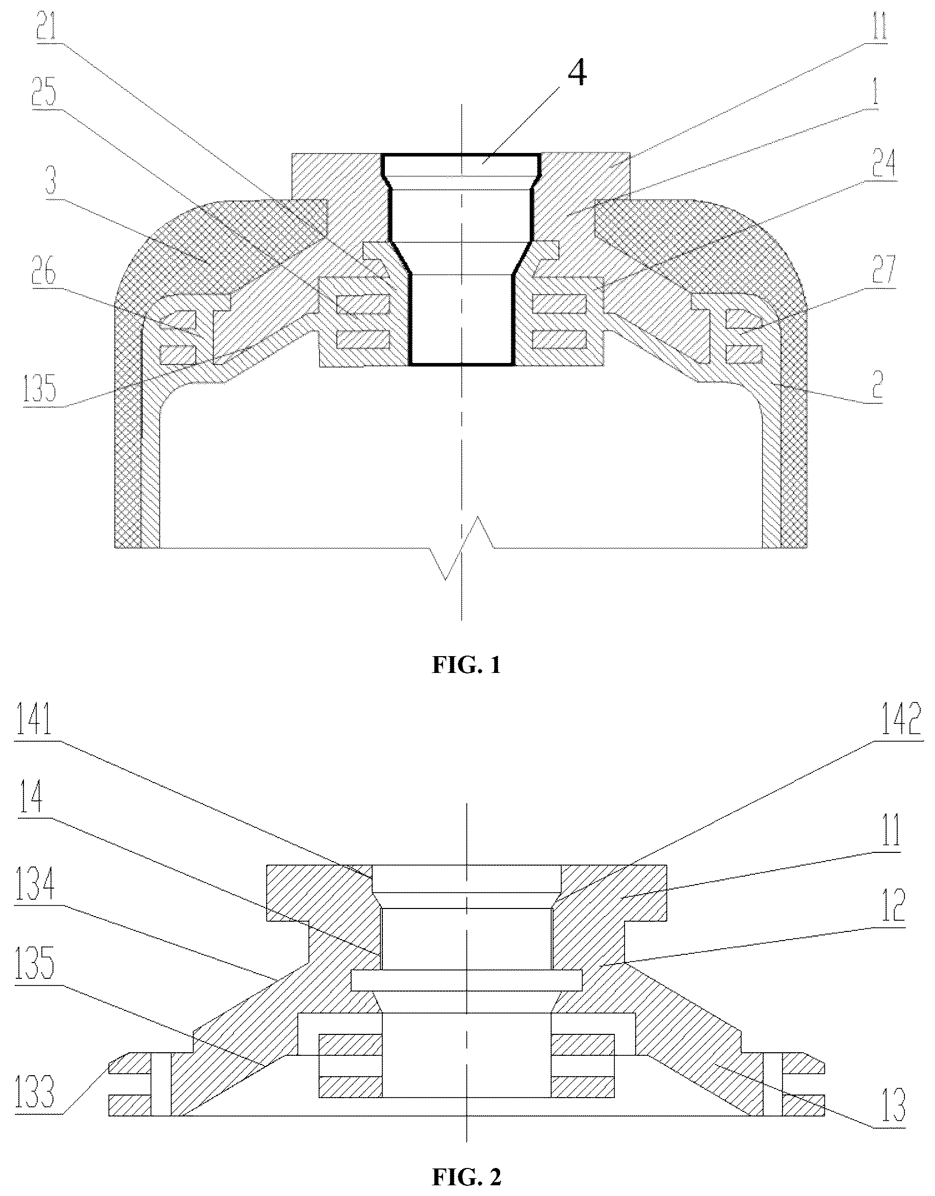Patent US12338954 Figure 1 – Type IV hydrogen storage tank having bi-directional penetrating metal bottleneck structure