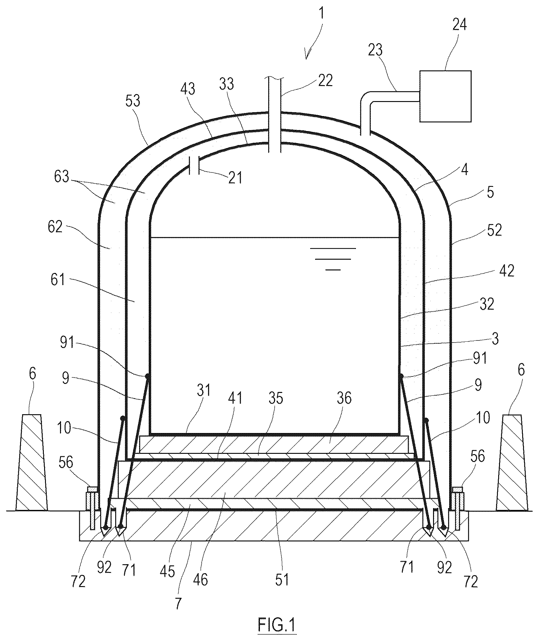 Patent US12338955 Figure 1 – Triple containment tank