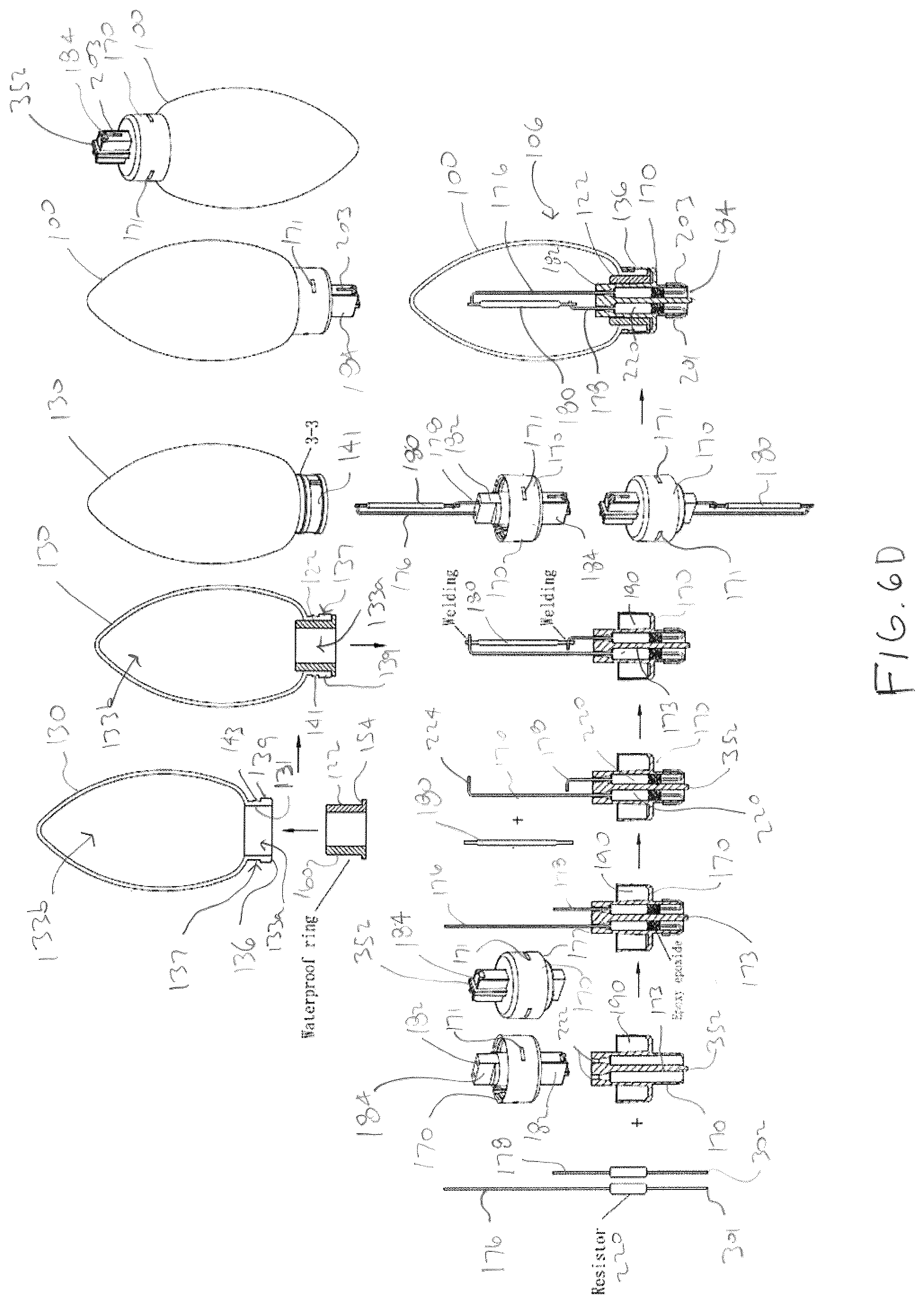 Patent US12338959 Figure 4 – Decorative lighting strings and bulbs with light-emitting diodes