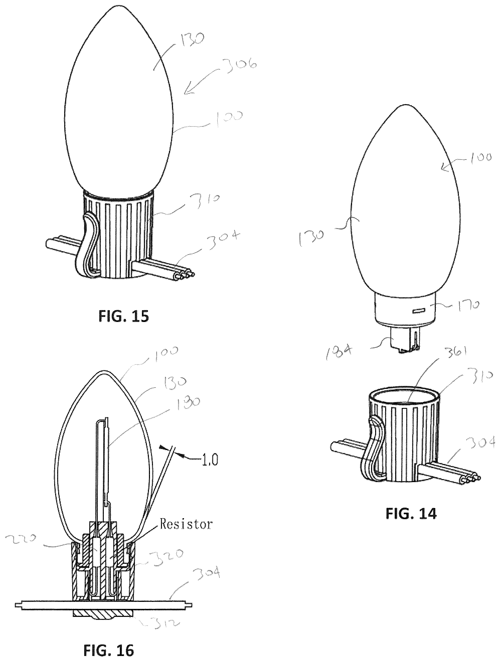Patent US12338959 Figure 7 – Decorative lighting strings and bulbs with light-emitting diodes