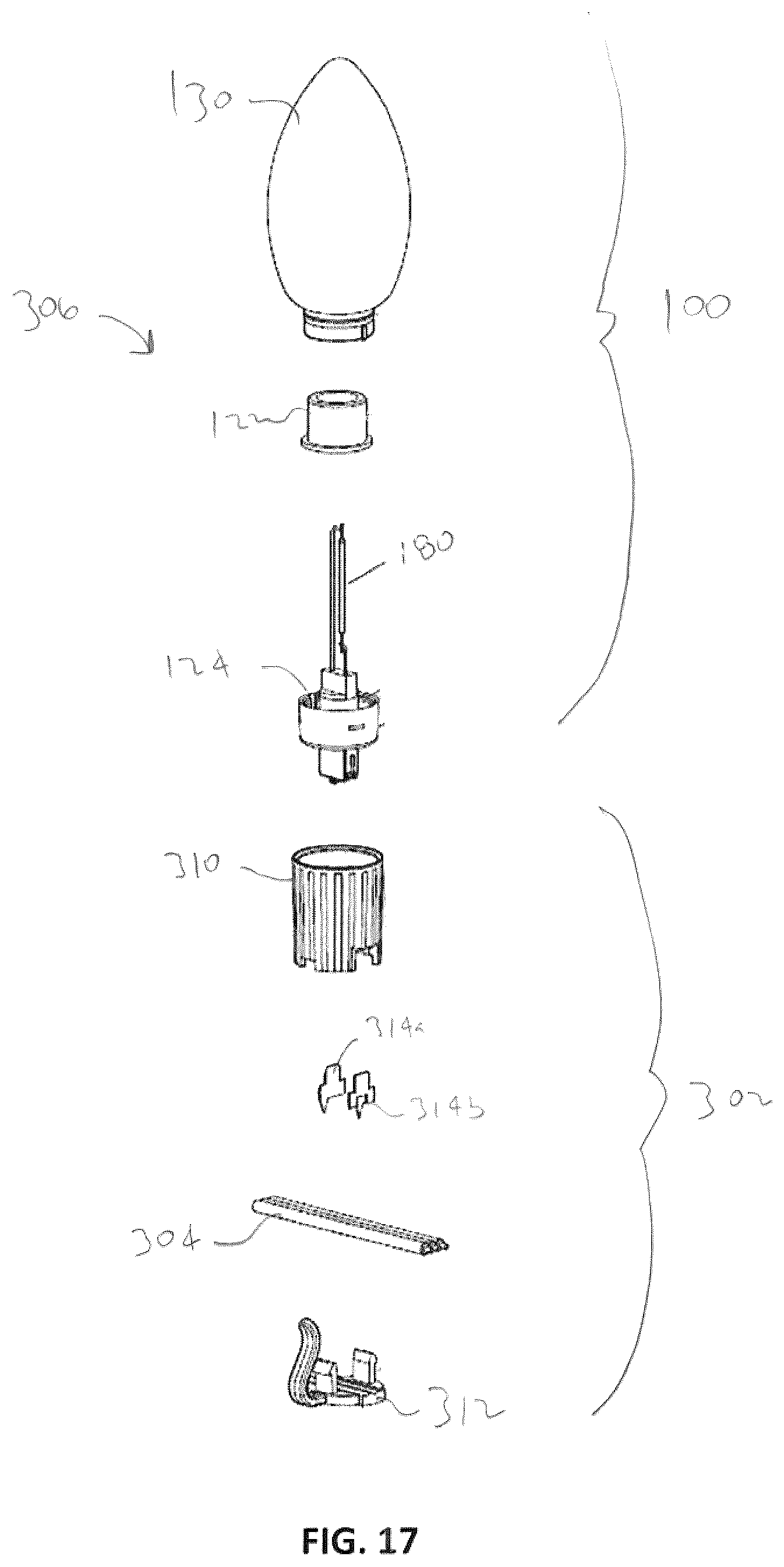 Patent US12338959 Figure 8 – Decorative lighting strings and bulbs with light-emitting diodes