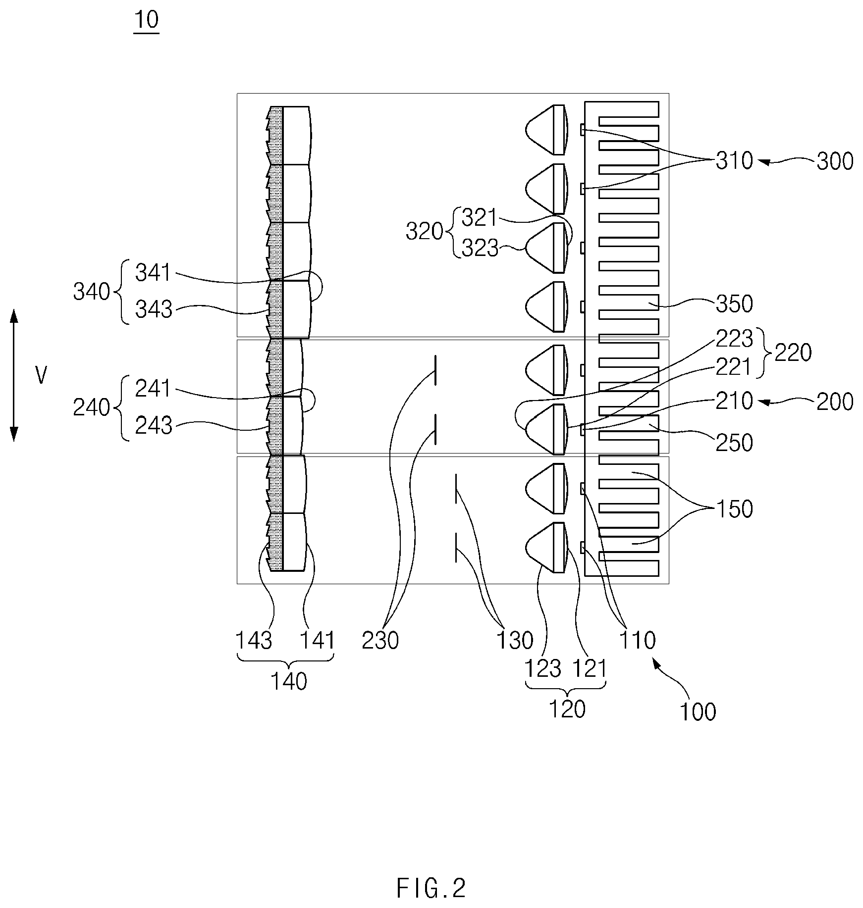 Patent US12338964 Figure 2 – Lamp for vehicle