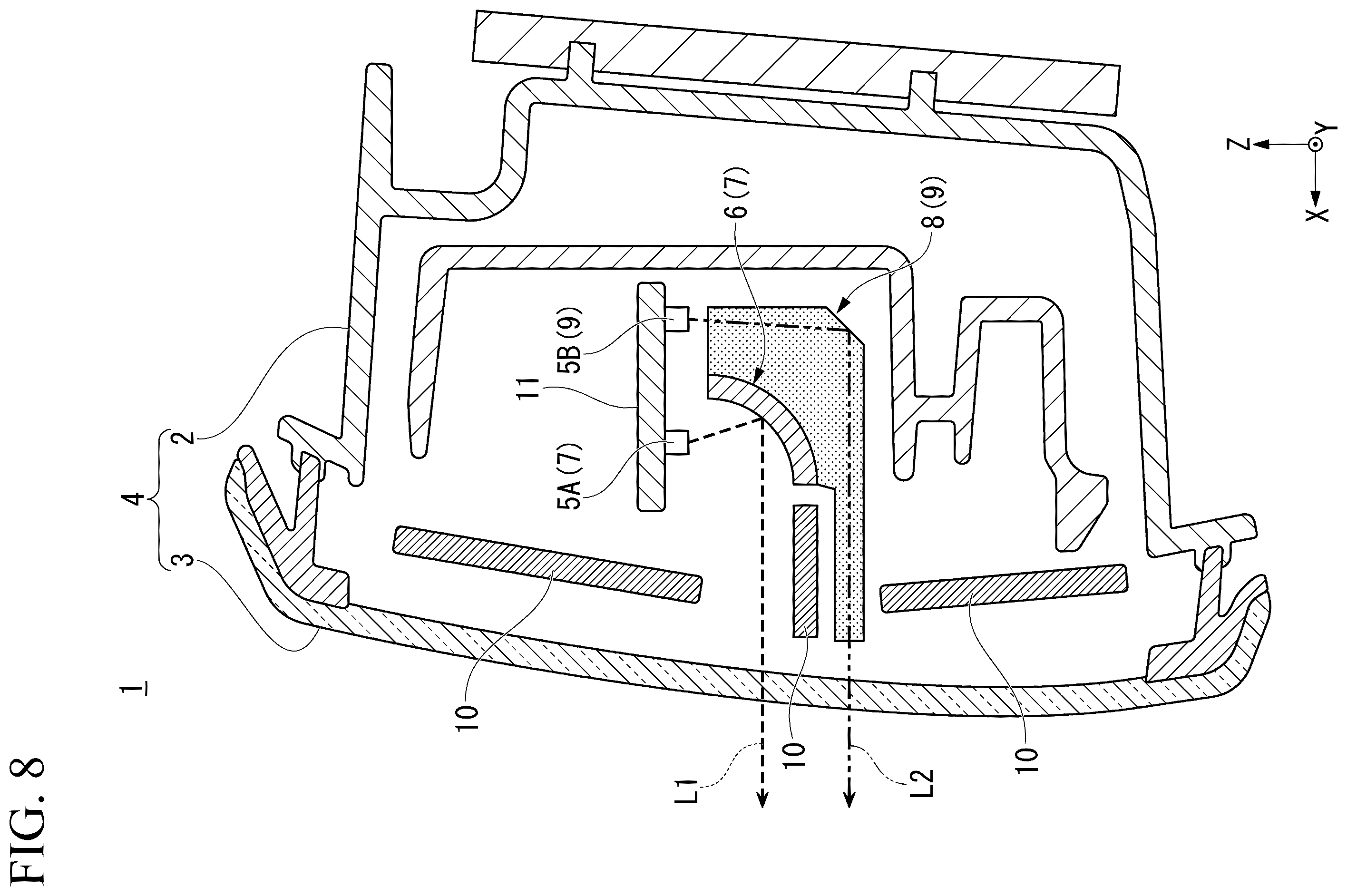 Patent US12338967 Figure 8 – Lighting tool for vehicle and vehicle rearward illumination system