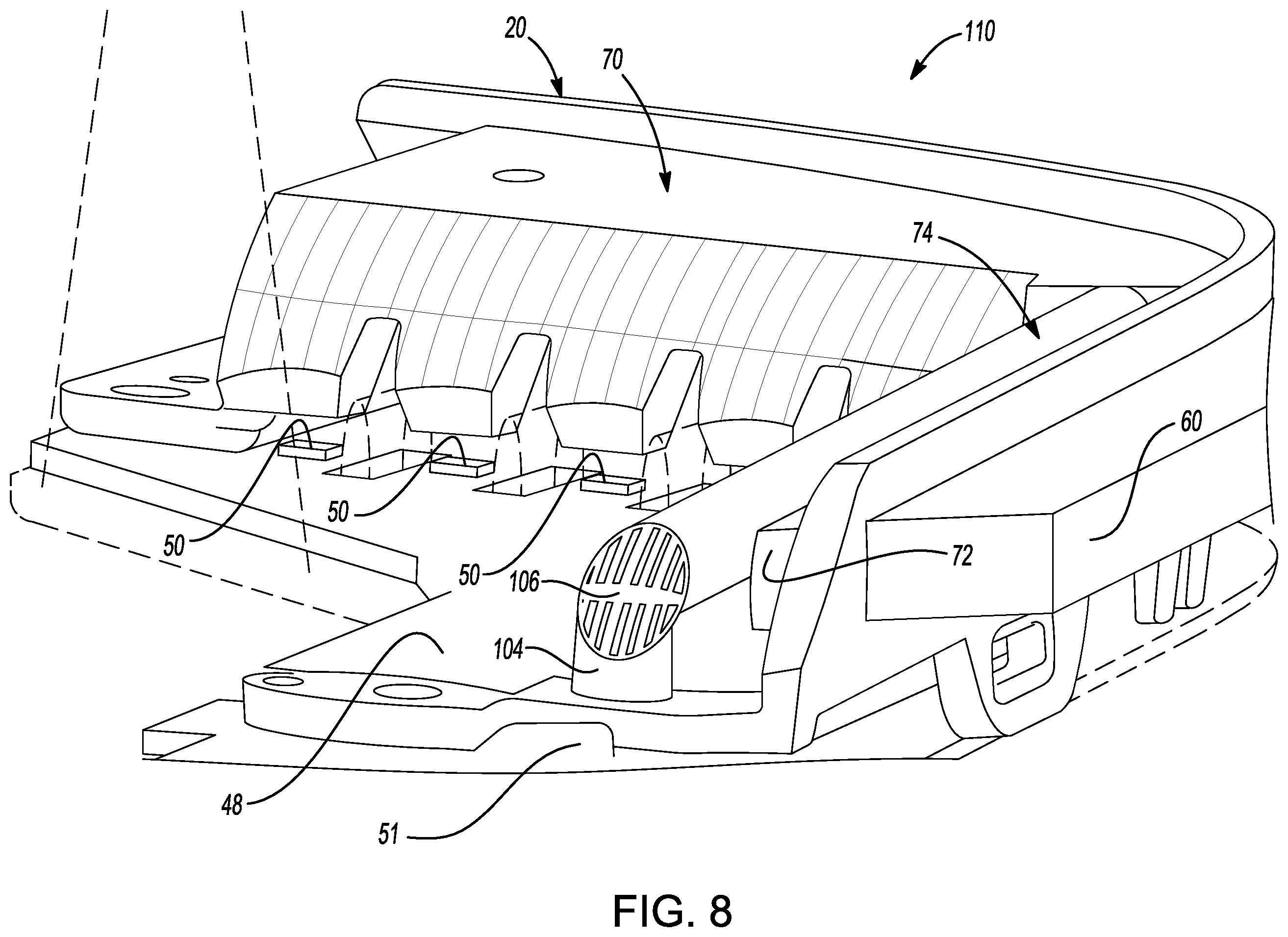 Patent US12338968 Figure 8 – Vehicle signal lighting assembly