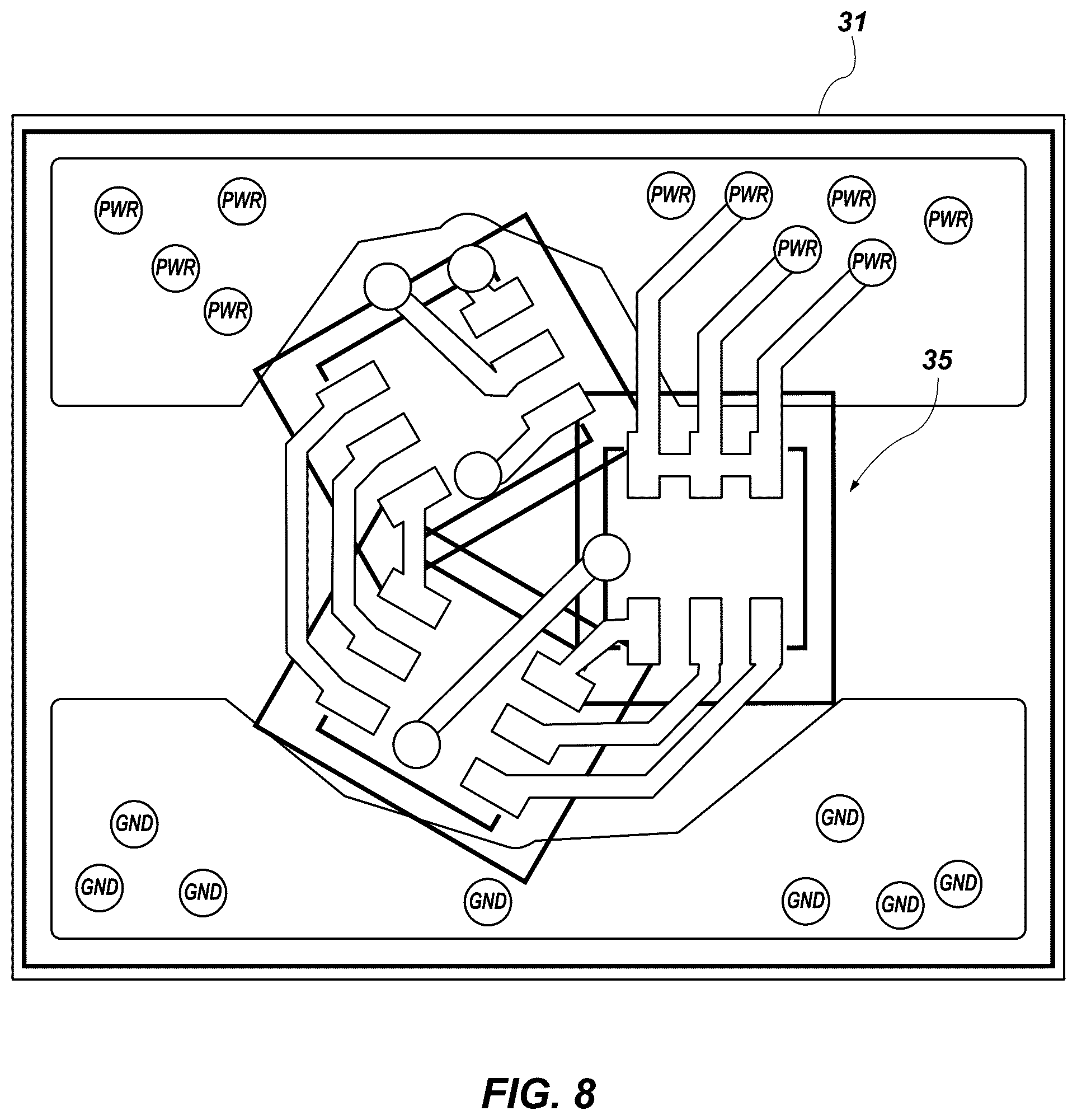 Patent US12338978 Figure 8 – Track lighting system and luminaire with multiple LEDs