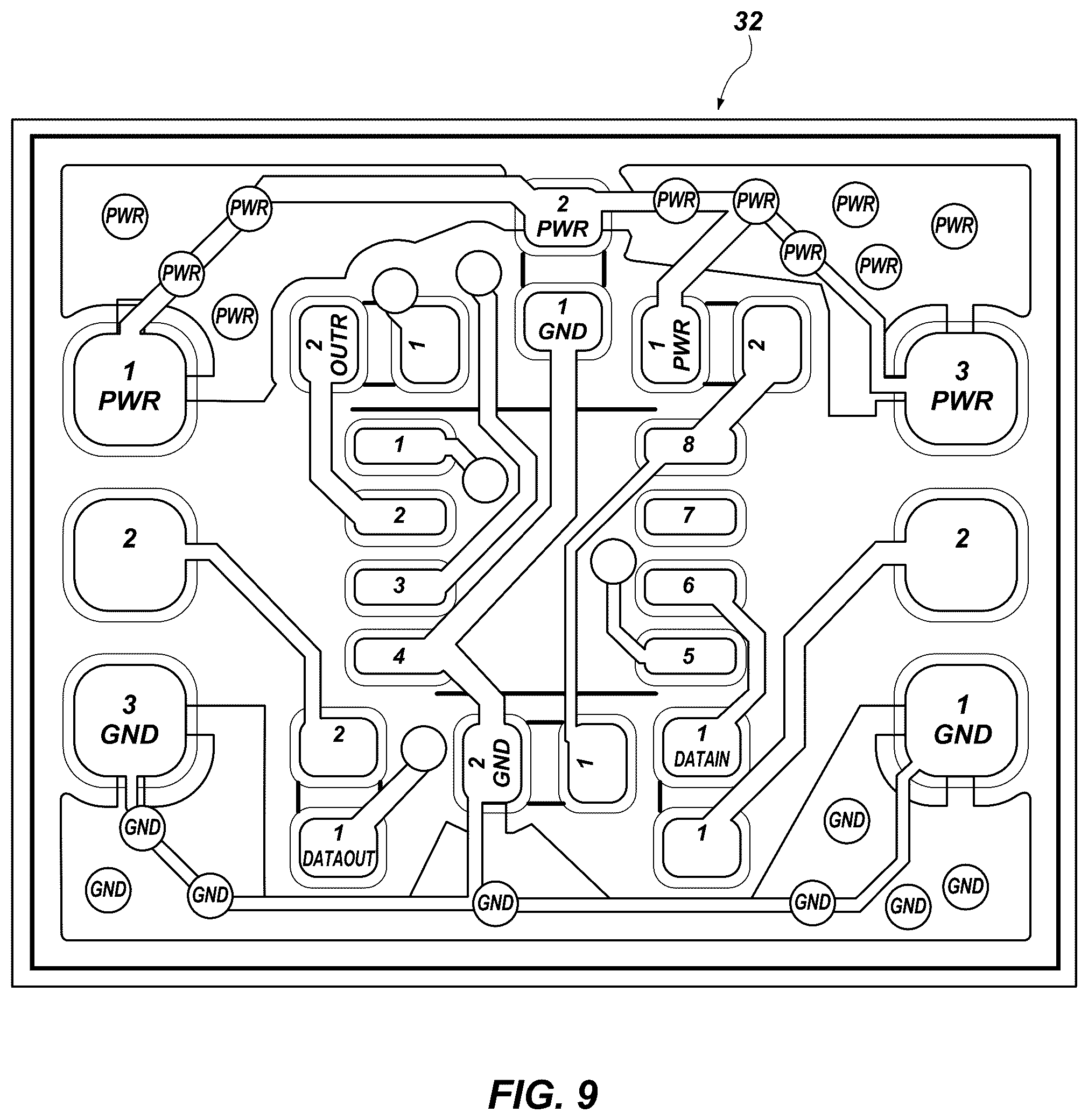 Patent US12338978 Figure 9 – Track lighting system and luminaire with multiple LEDs