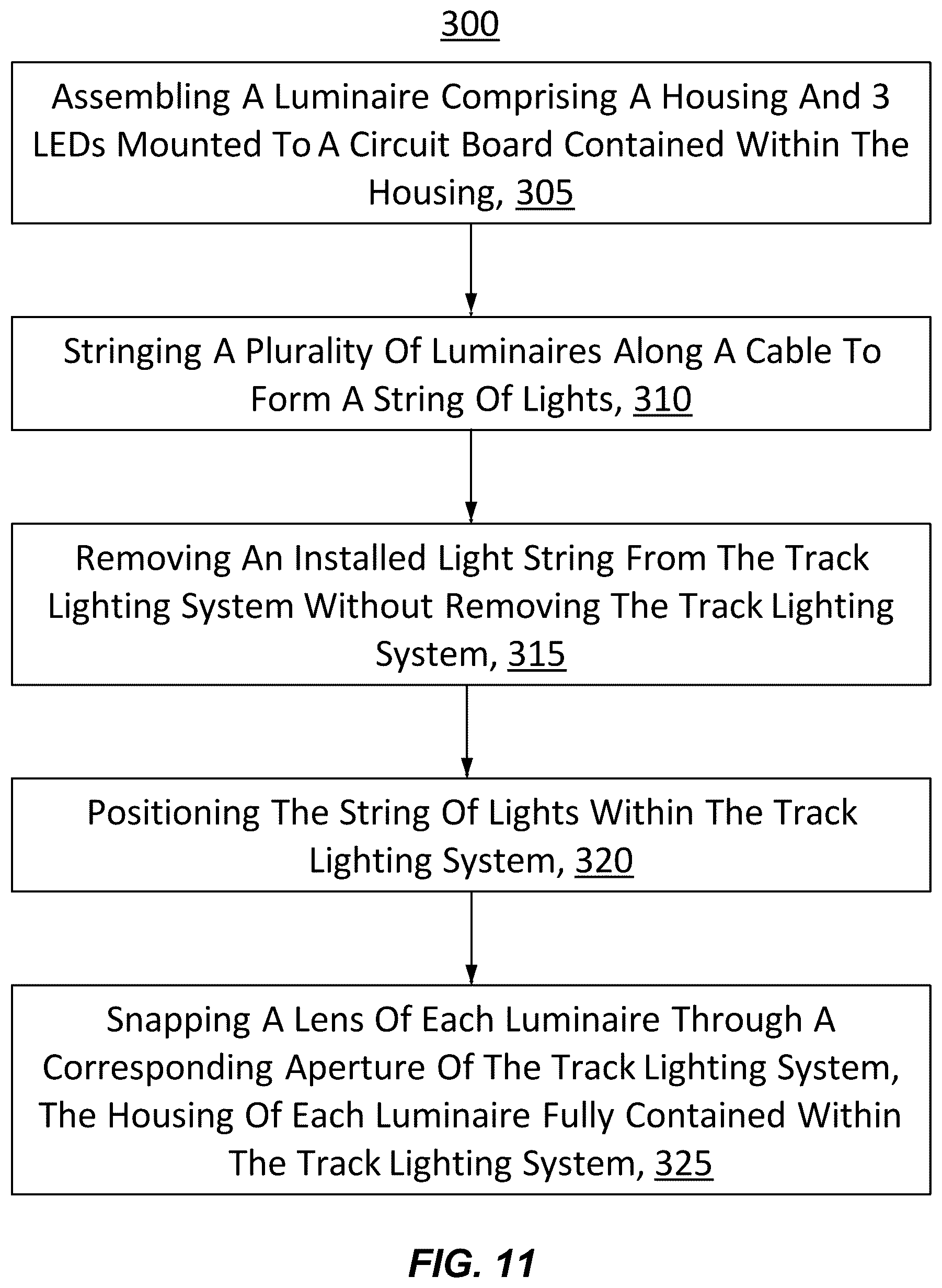 Patent US12338978 Figure 11 – Track lighting system and luminaire with multiple LEDs