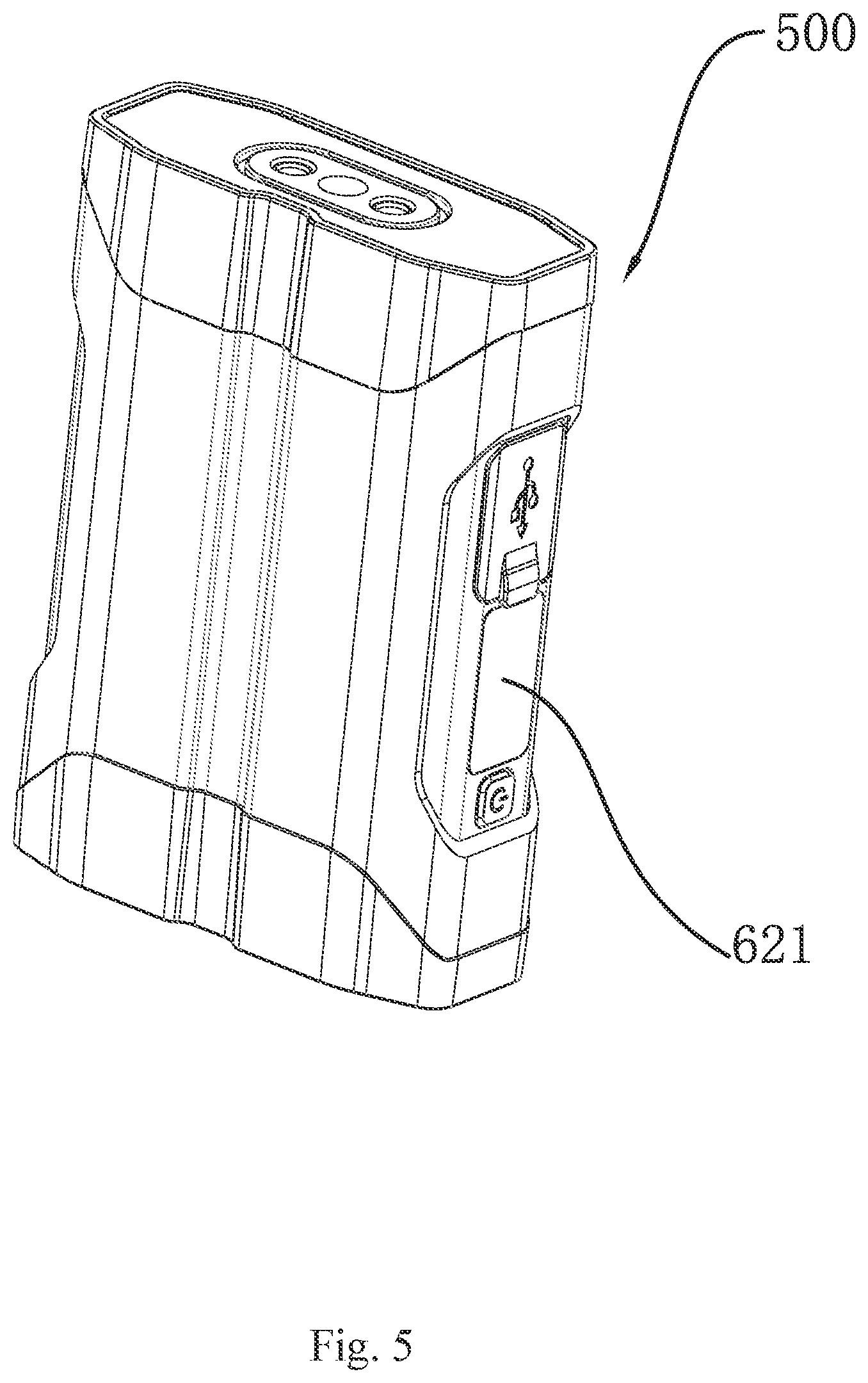 Patent US12338980 Figure 5 – Tool lamp with mobile power source