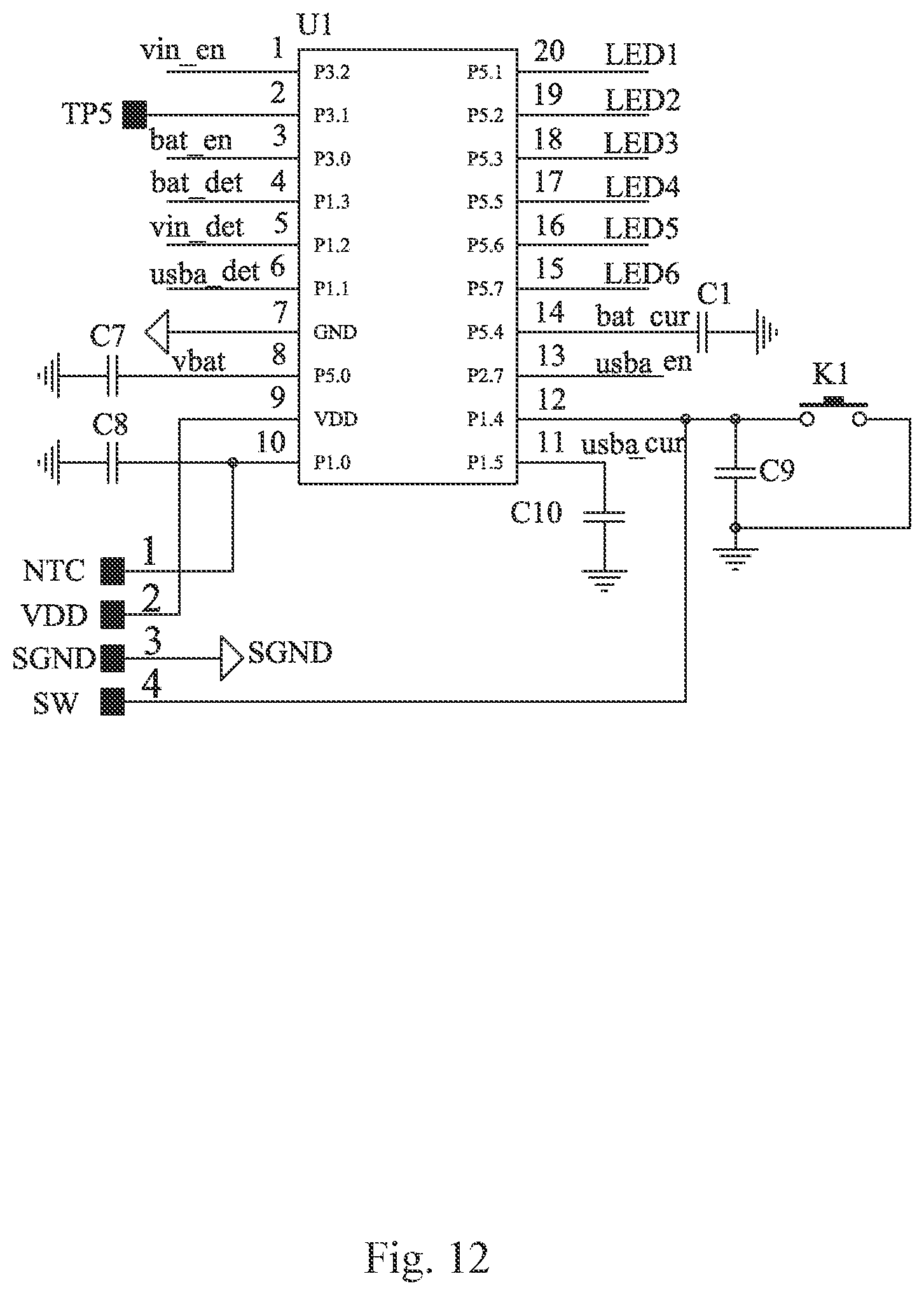 Patent US12338980 Figure 11 – Tool lamp with mobile power source