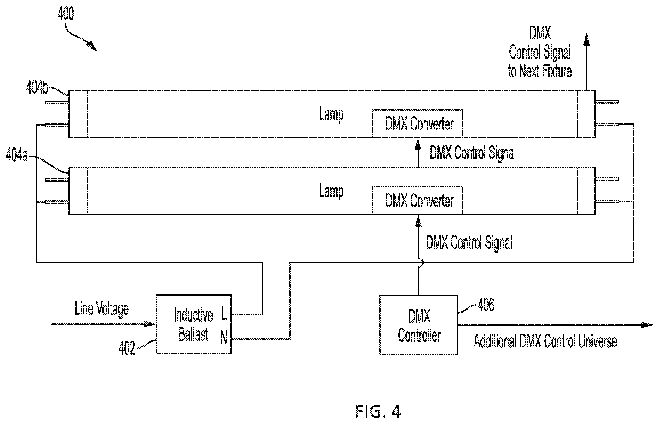 Patent US12338982 Figure 4 – Led lighting incorporating DMX communication