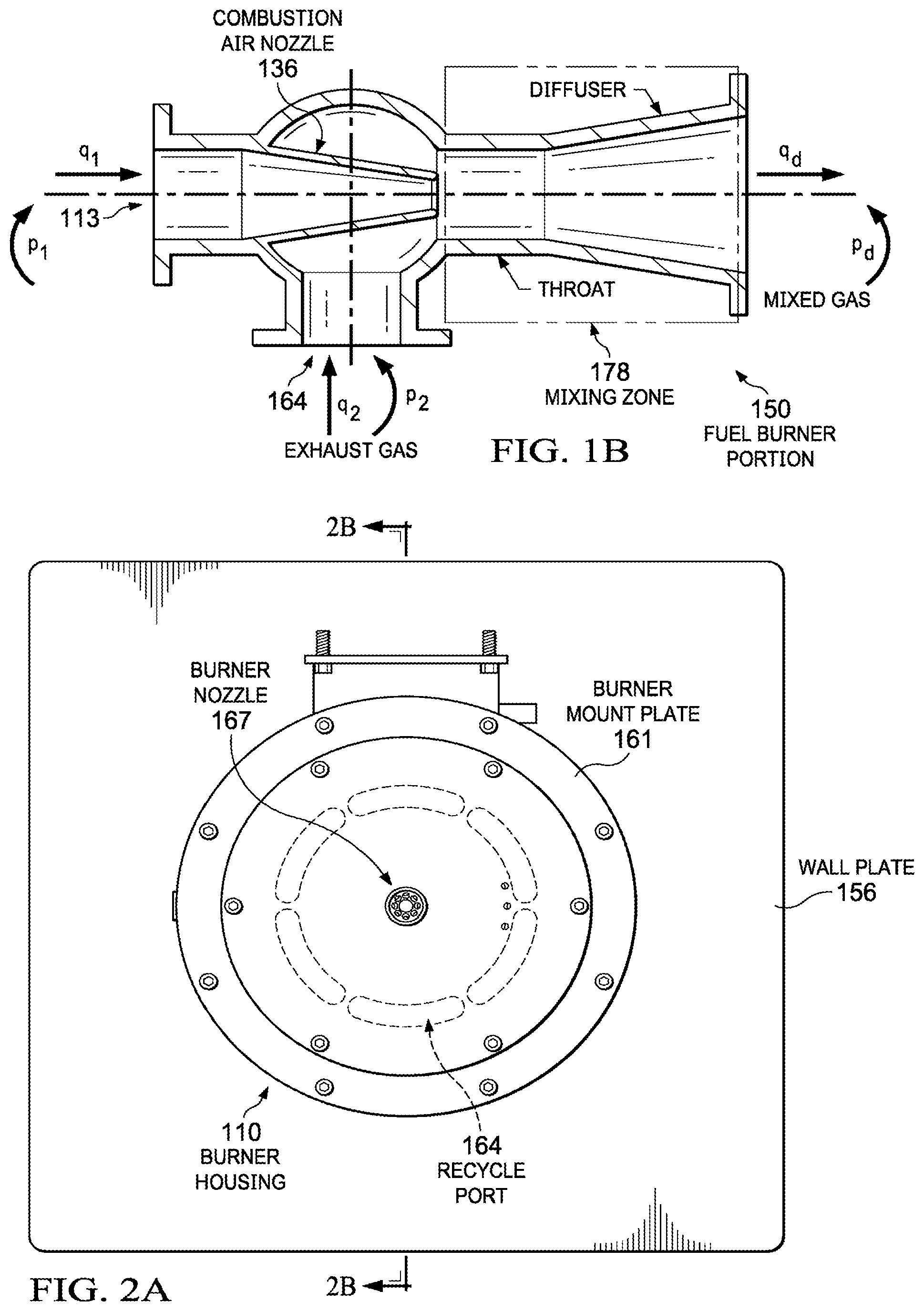Patent US12338992 Figure 2 – Fuel-fired burner with internal exhaust gas recycle