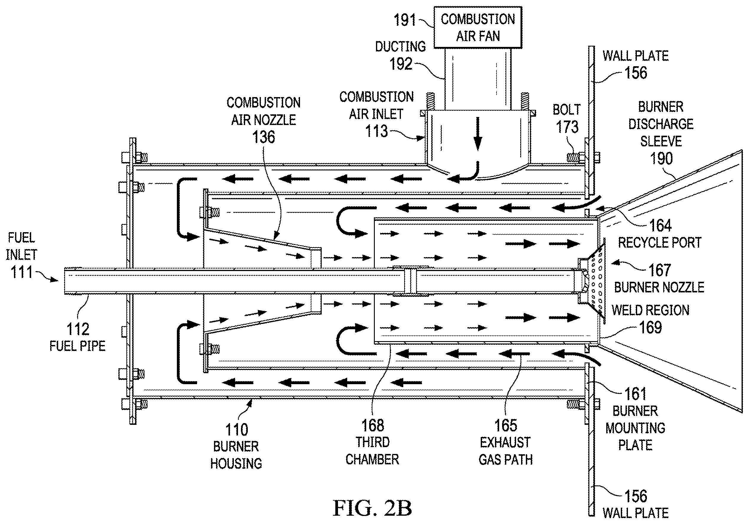 Patent US12338992 Figure 3 – Fuel-fired burner with internal exhaust gas recycle