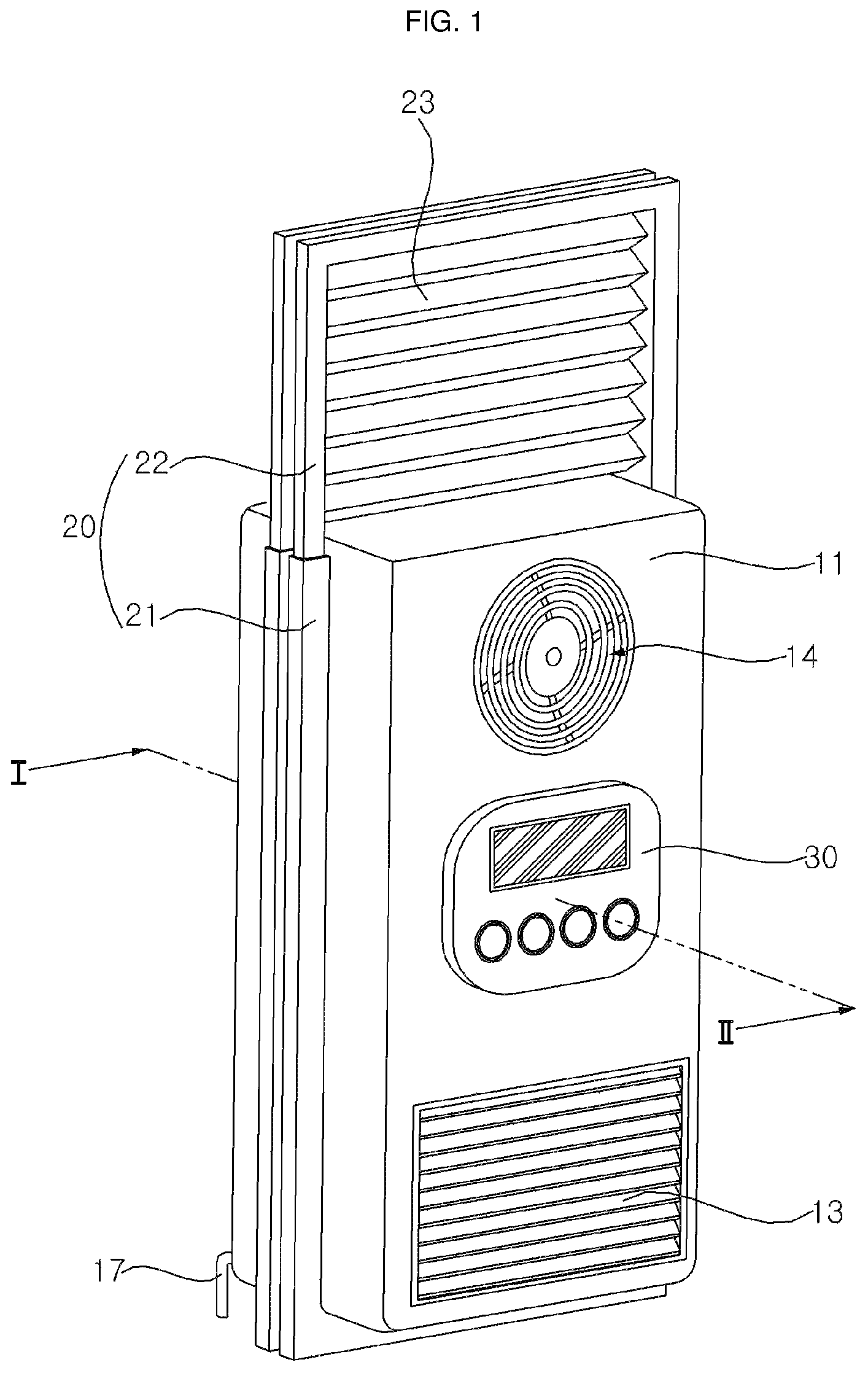 Patent US12339017 Figure 1 – Air-conditioning device
