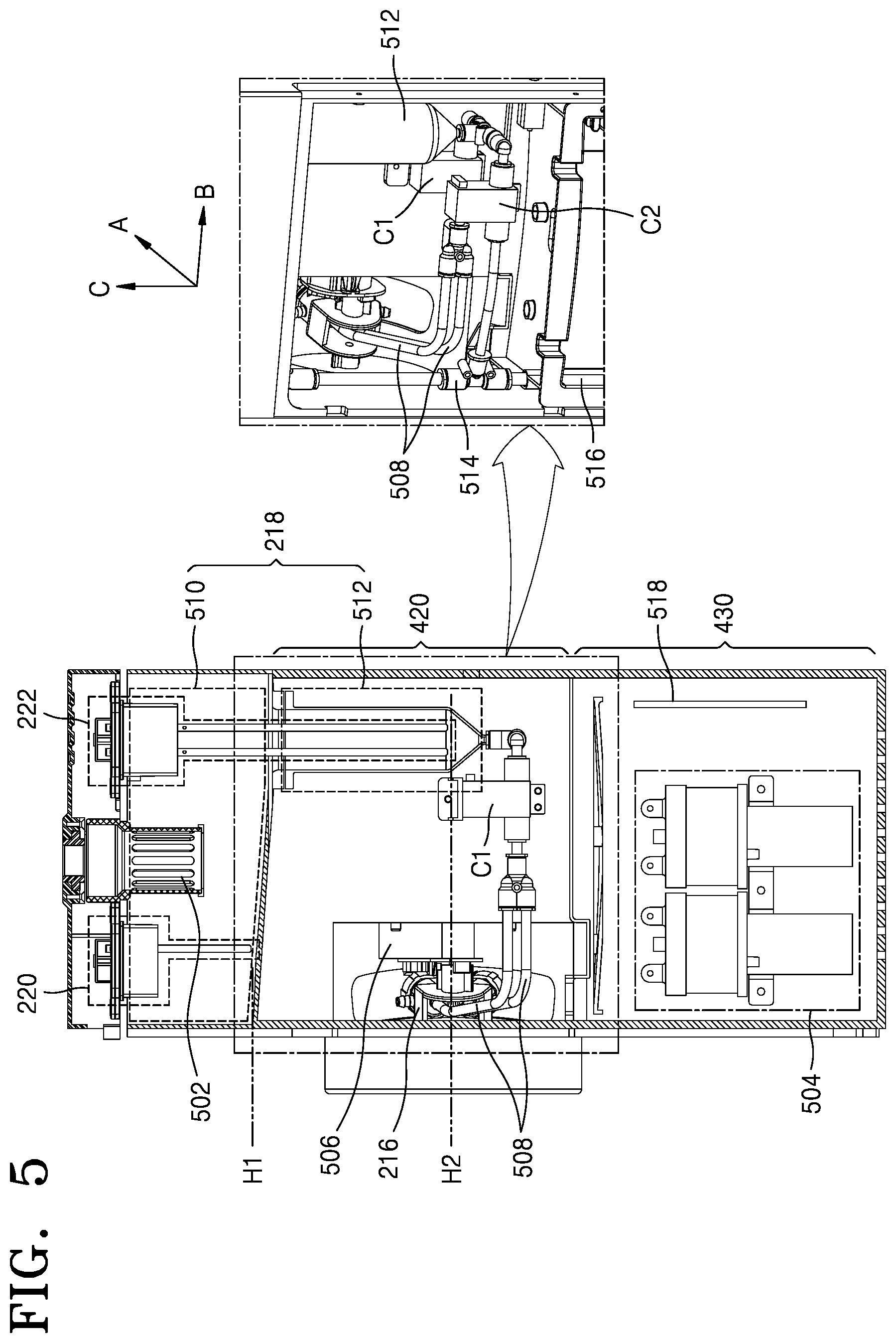 Patent US12339018 Figure 5 – Spraying device and method of controlling the same for improving thermal efficiency of air conditioner