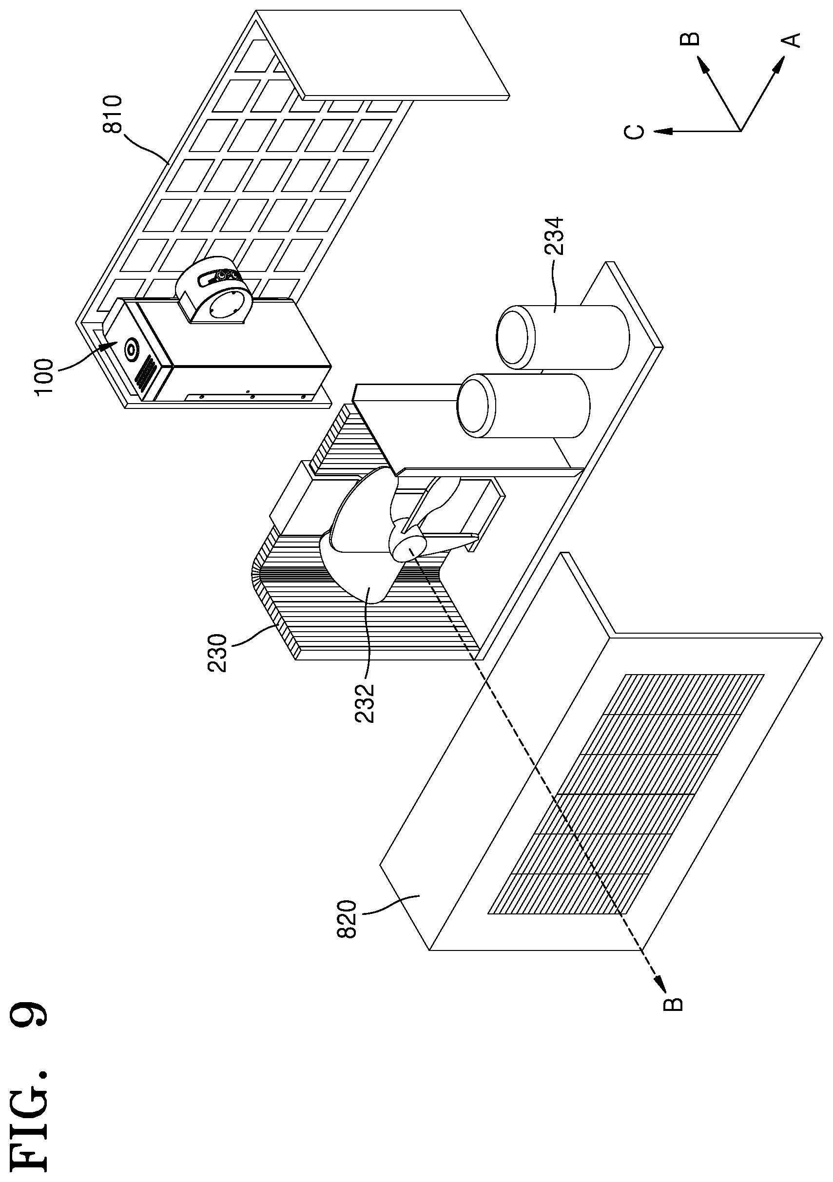 Patent US12339018 Figure 9 – Spraying device and method of controlling the same for improving thermal efficiency of air conditioner