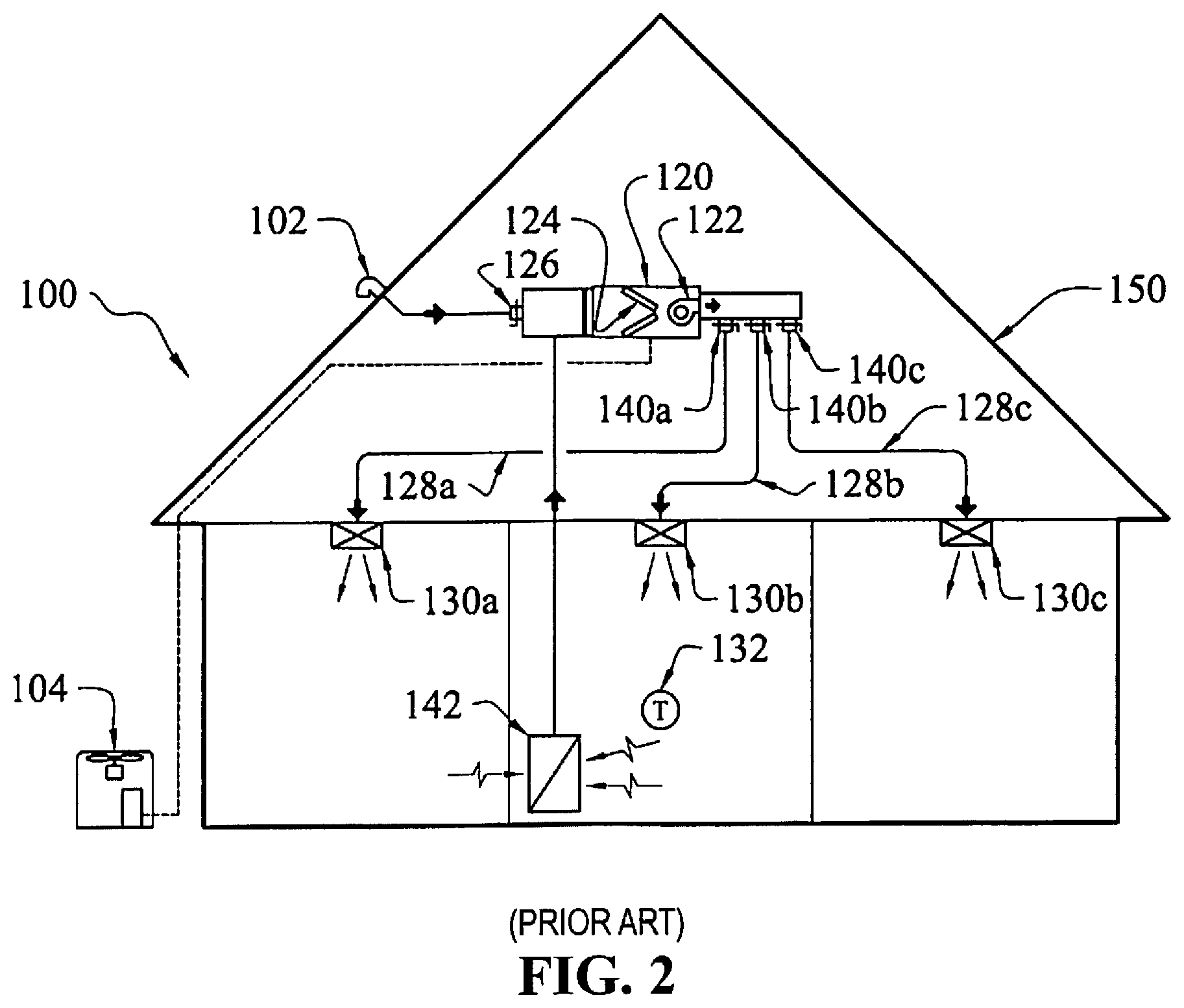 Patent US12339023 Figure 2 – Zoning system for air conditioning (HVAC) equipment