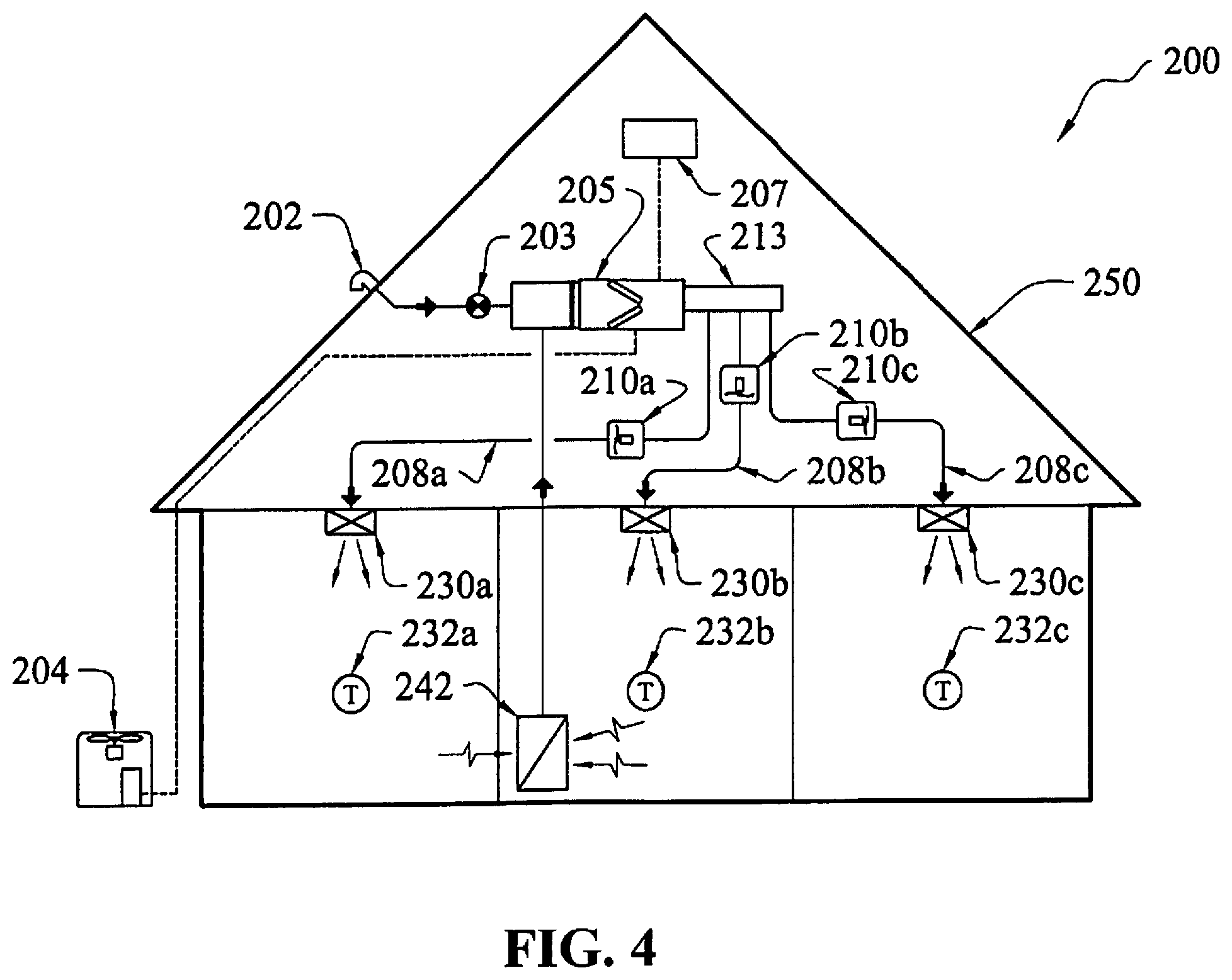Patent US12339023 Figure 4 – Zoning system for air conditioning (HVAC) equipment