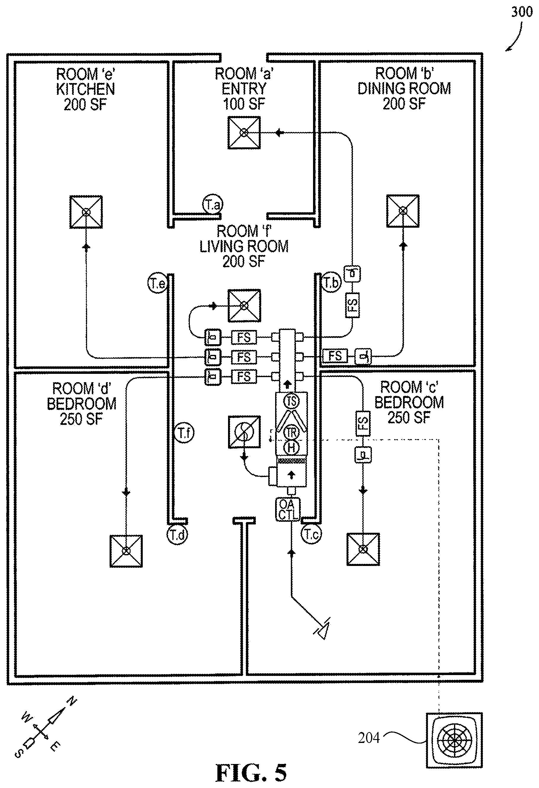 Patent US12339023 Figure 5 – Zoning system for air conditioning (HVAC) equipment