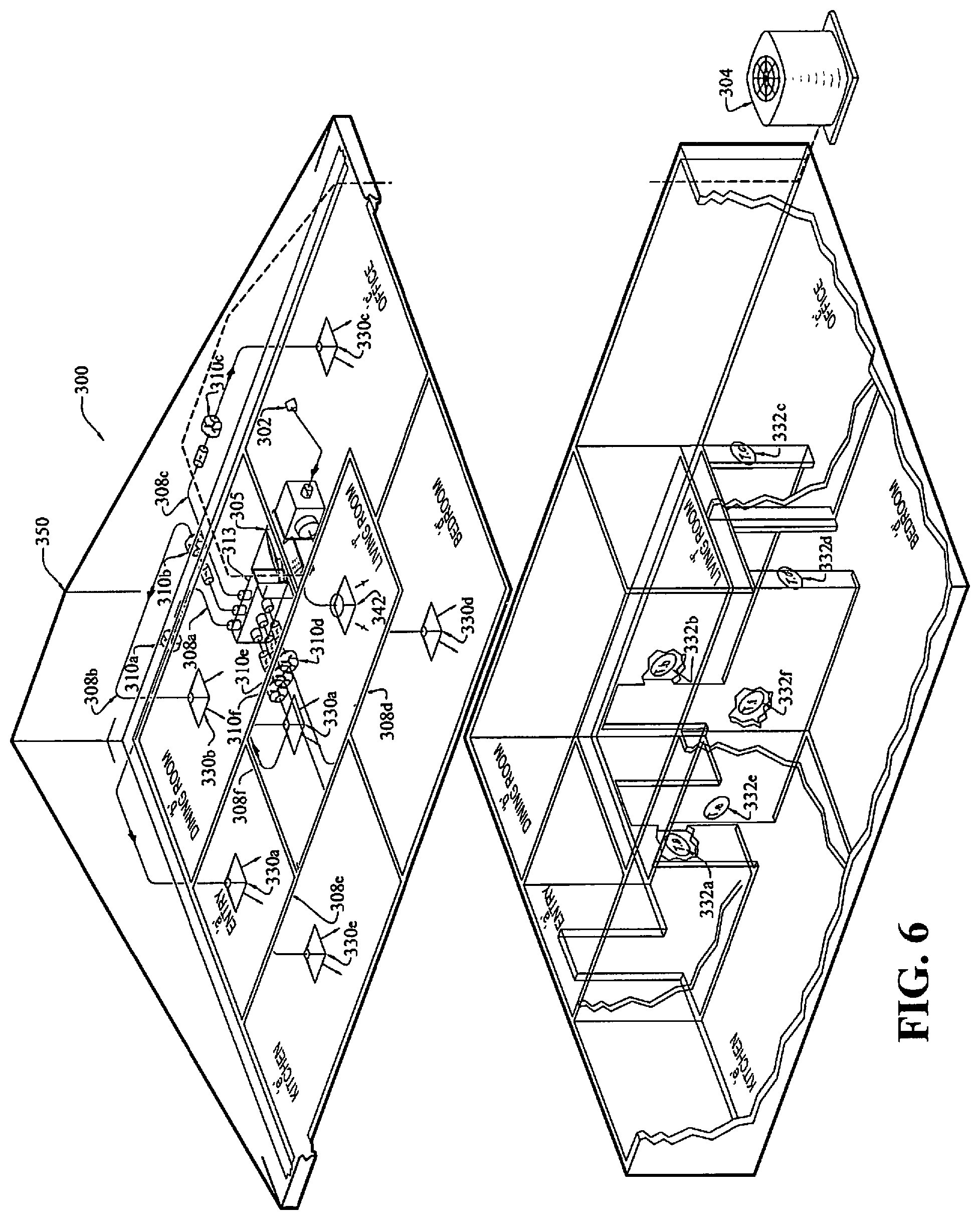 Patent US12339023 Figure 6 – Zoning system for air conditioning (HVAC) equipment