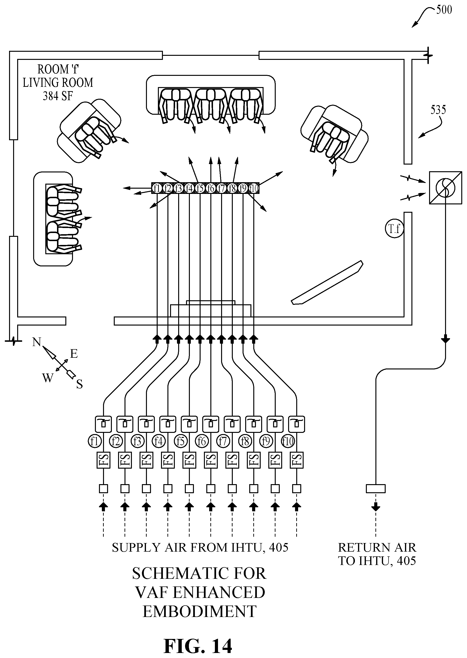 Patent US12339023 Figure 14 – Zoning system for air conditioning (HVAC) equipment