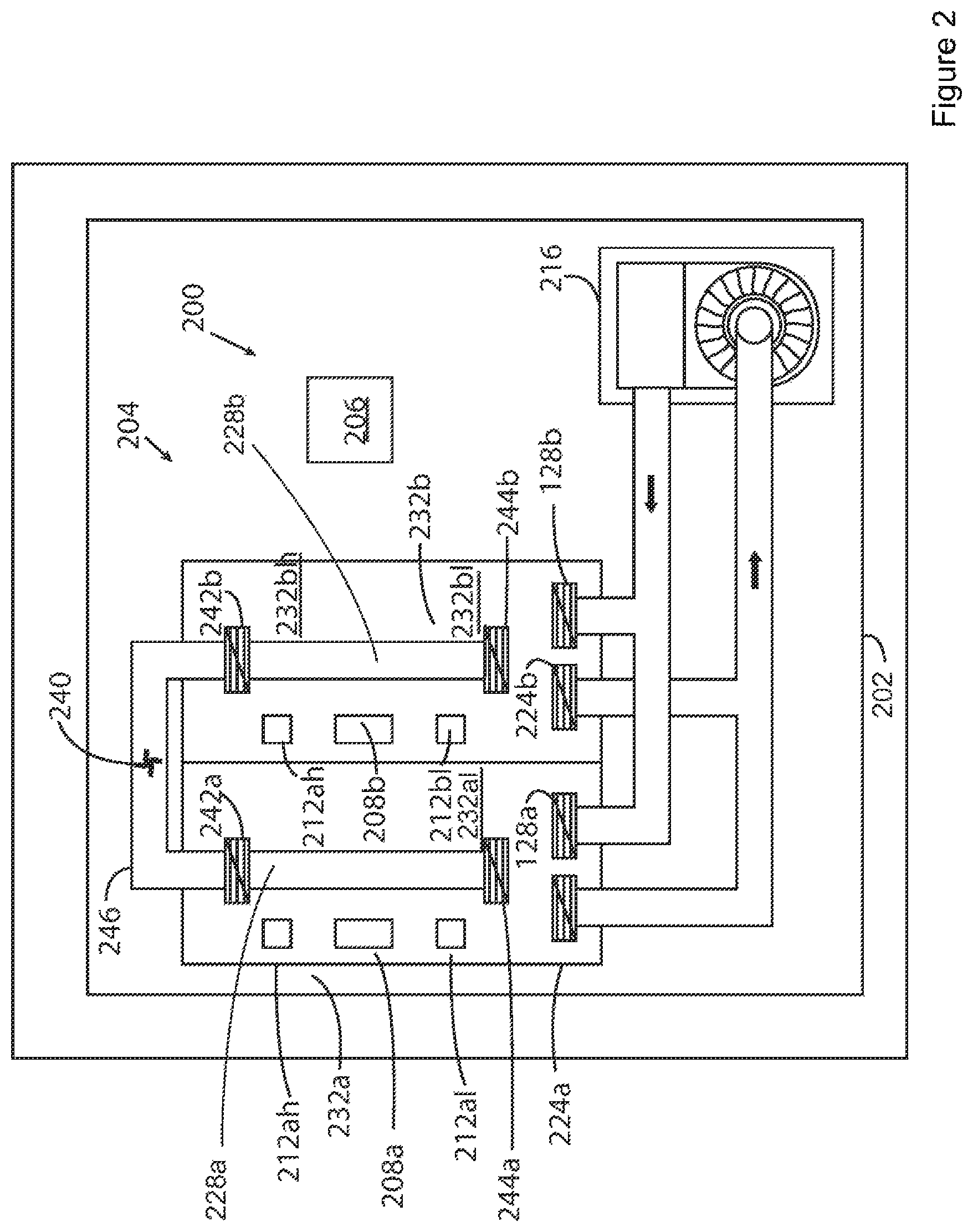 Patent US12339028 Figure 2 – Heat transfer system and environmental control system with heat transfer system