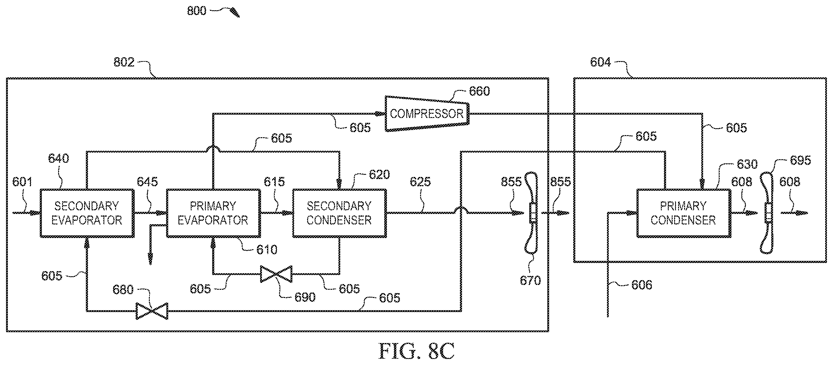 Patent US12339034 Figure 11 – Parallel evaporator coils for superheat control for a dehumidification system