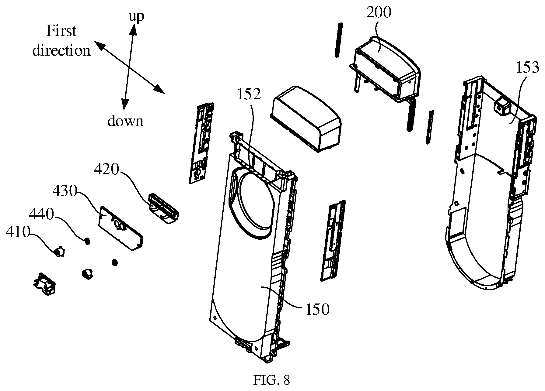 Patent US12339036 Figure 8 – Floor-standing air-conditioning indoor unit and air conditioner