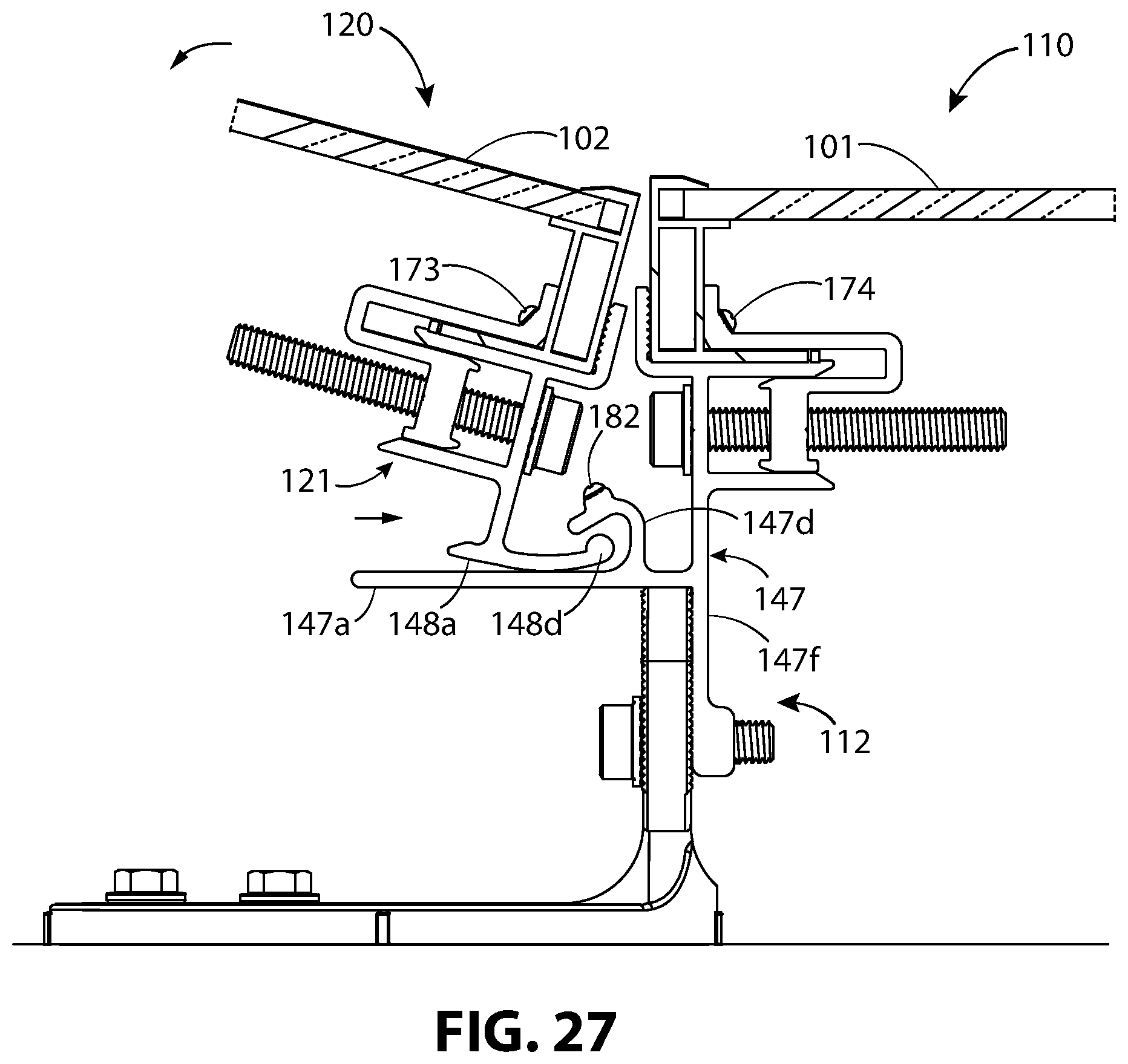 Patent US12339040 Figure 20 – Rail-less solar panel devices and system for roofs and the like and methods for mounting same