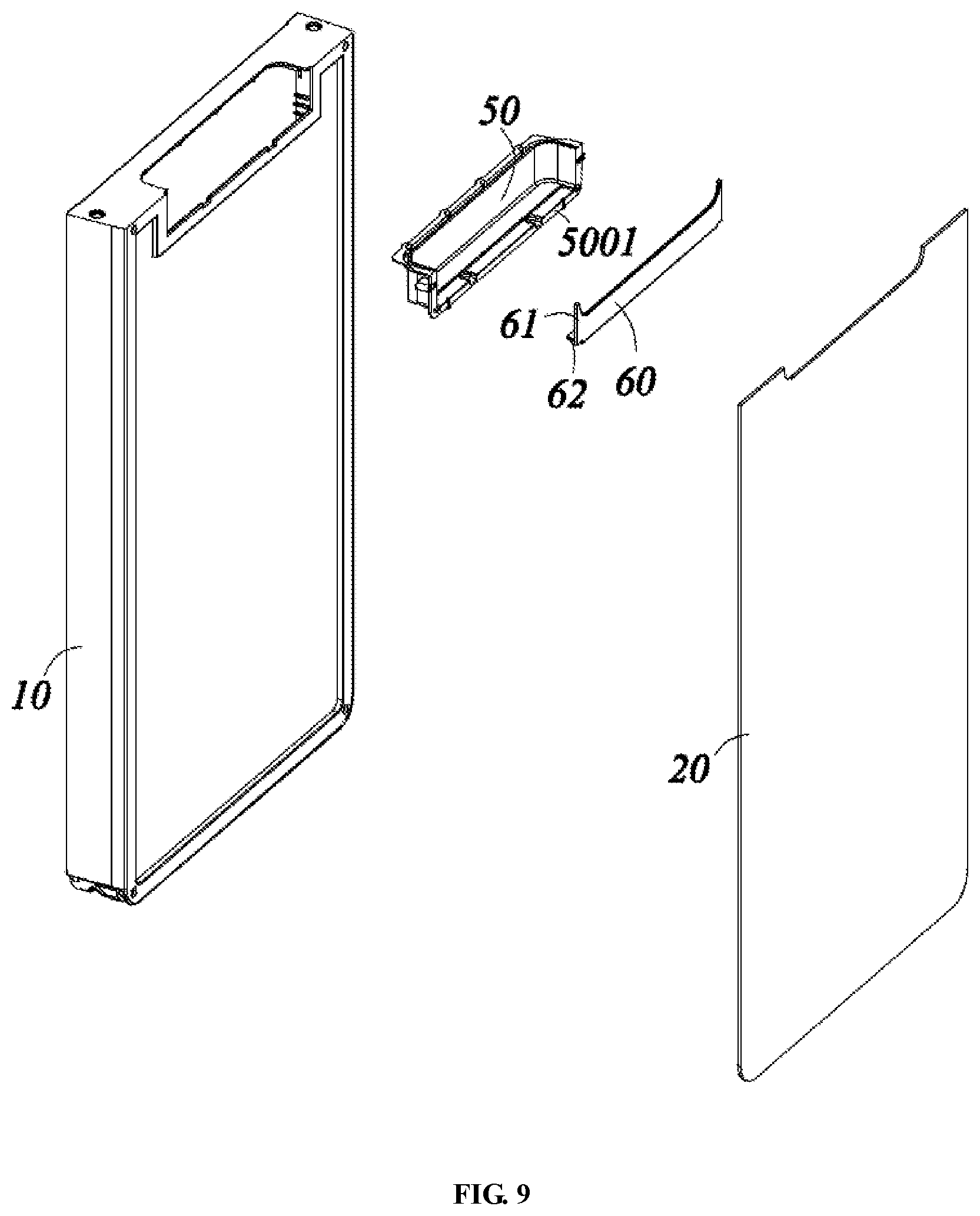 Patent US12339054 Figure 6 – Refrigerator door with replaceable door panel
