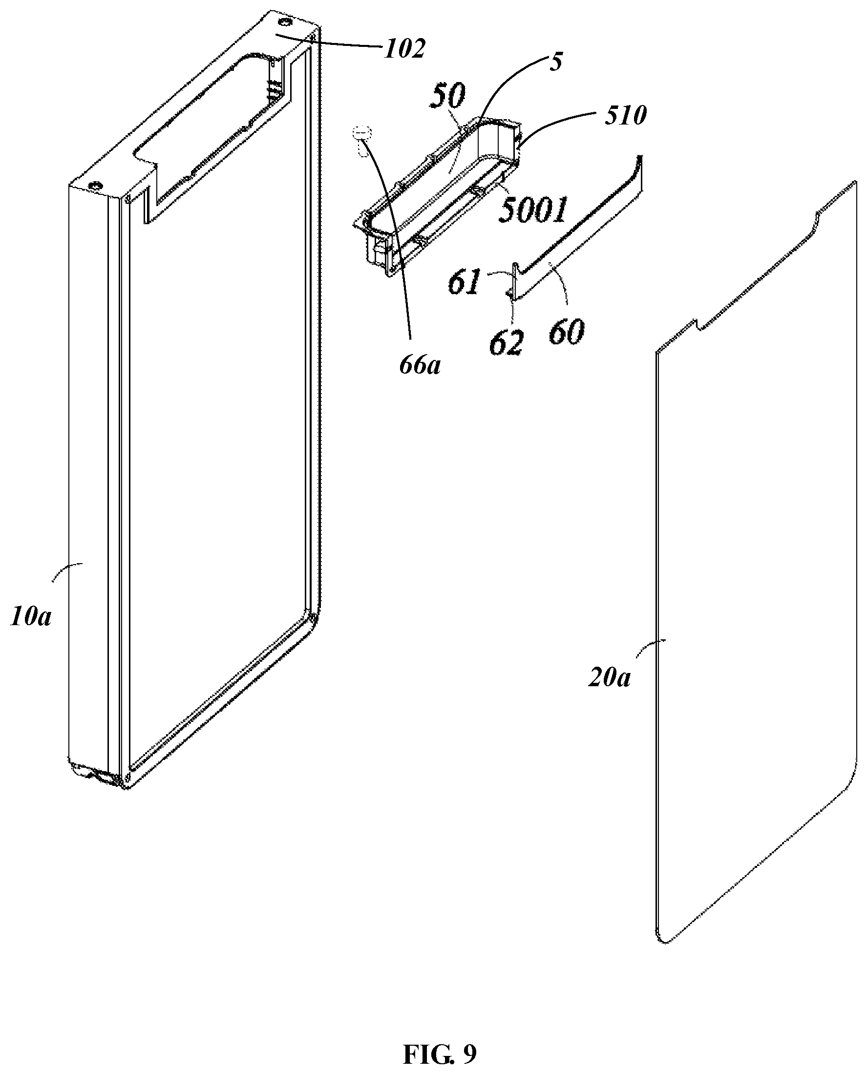 Patent US12339055 Figure 6 – Refrigerator door with replaceable door panel