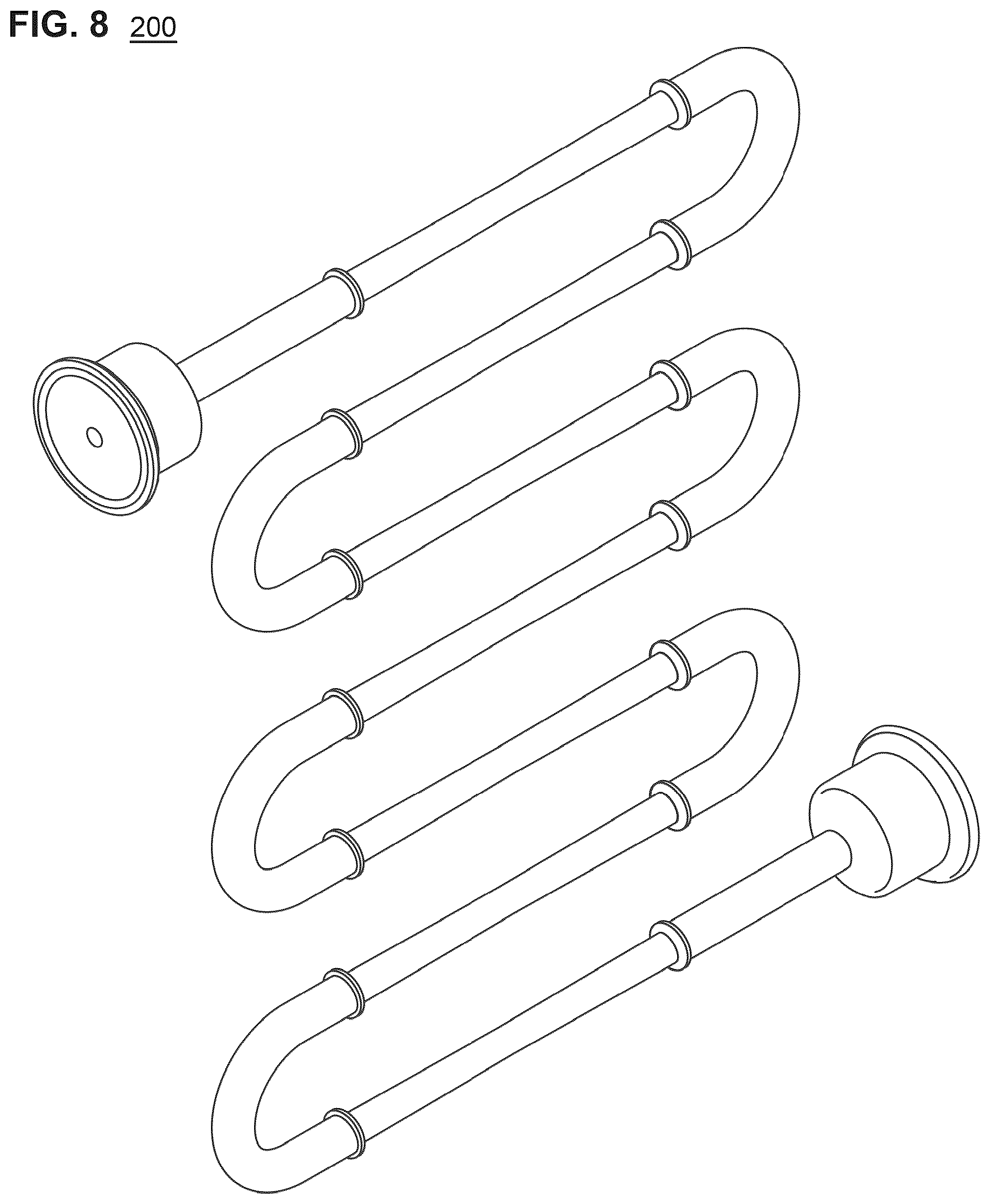 Patent US12339074 Figure 8 – Heat exchanger tubing assembly and conductive casing
