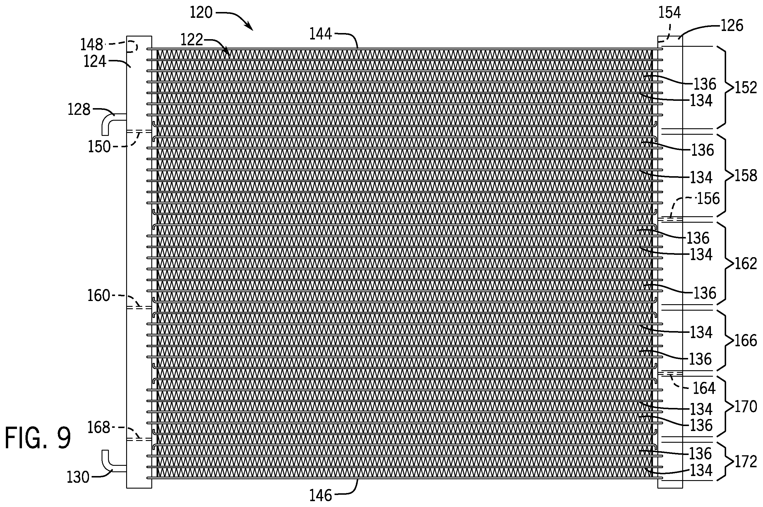 Patent US12339076 Figure 7 – Heat exchanger assembly and method for HVAC system