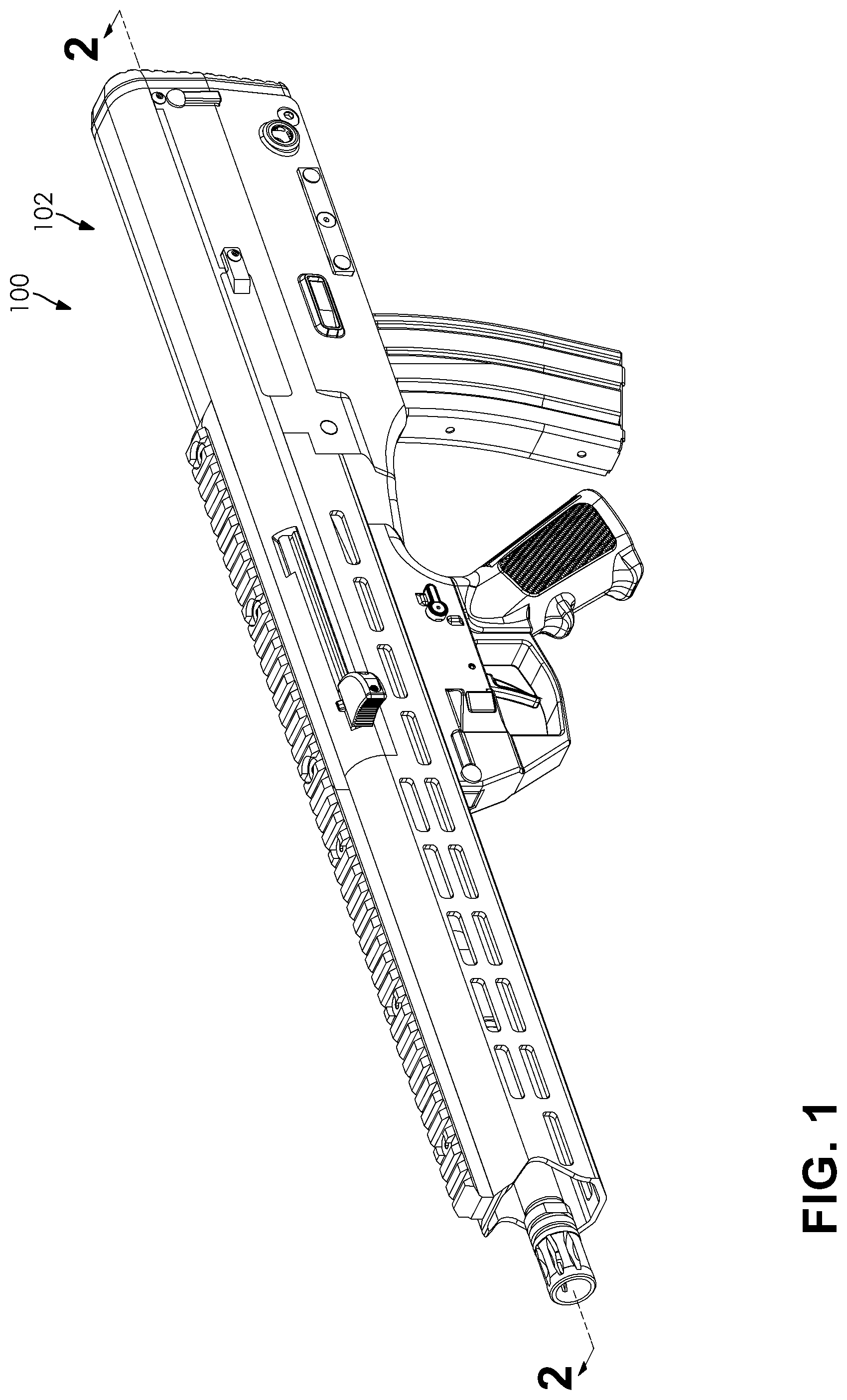 Patent US12339085 Figure 1 – Customizable firearm system