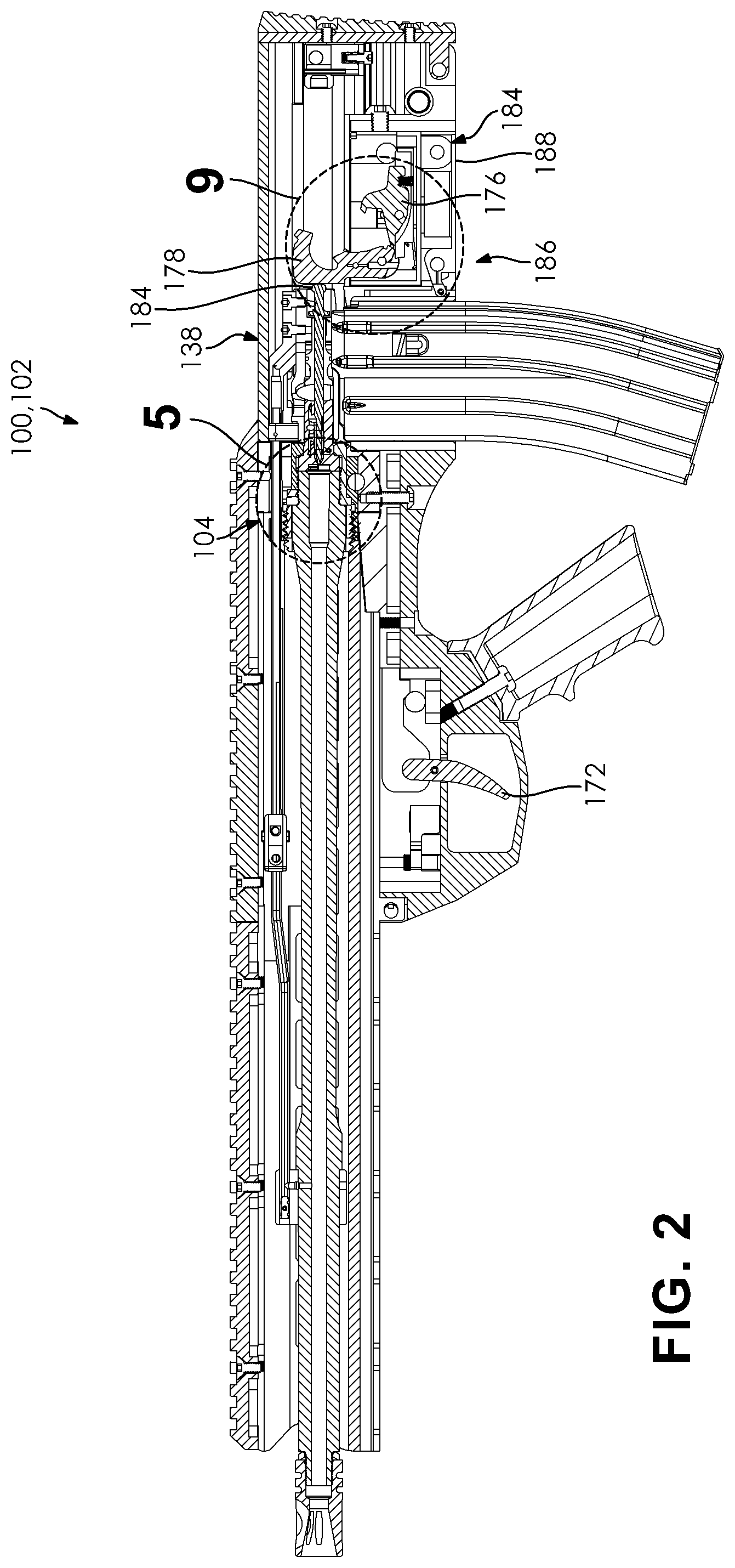 Patent US12339085 Figure 2 – Customizable firearm system