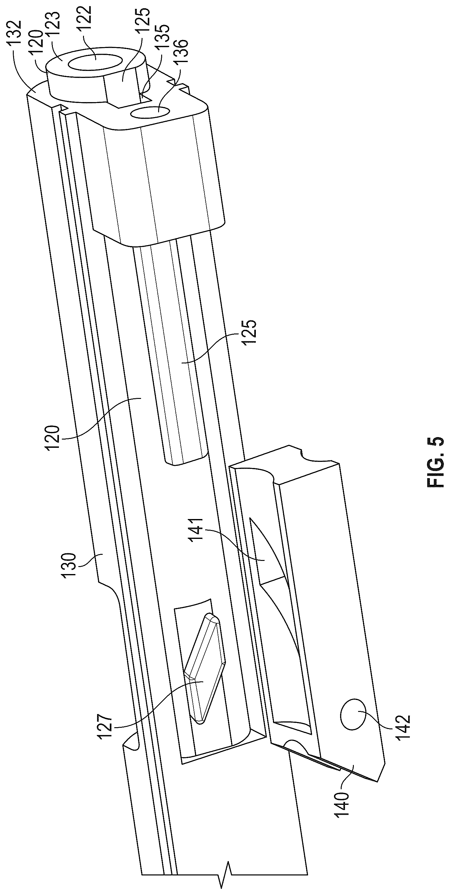 Patent US12339086 Figure 5 – Hydraulic dampened high mass rotary barrel recoil system for handgun