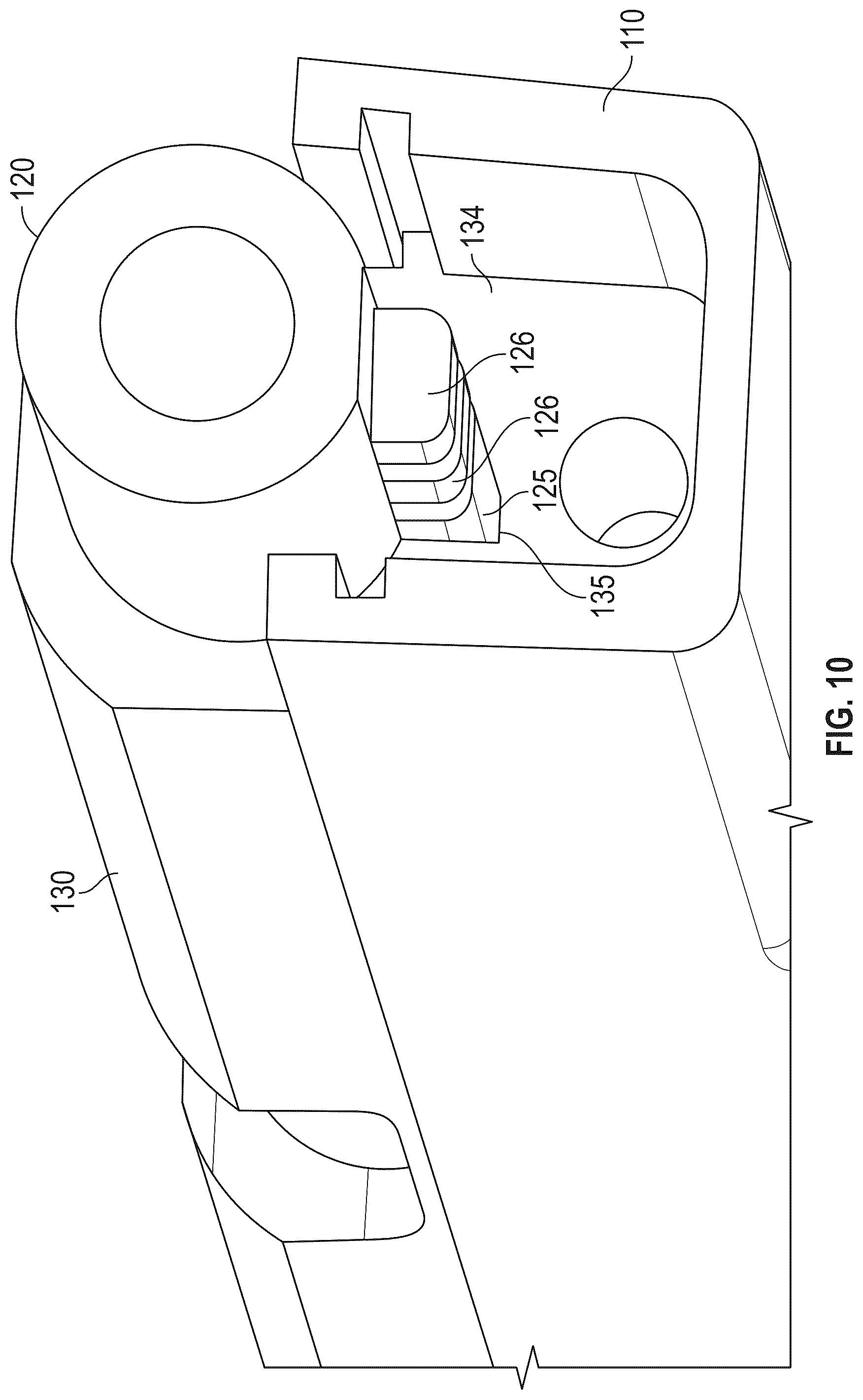 Patent US12339086 Figure 10 – Hydraulic dampened high mass rotary barrel recoil system for handgun