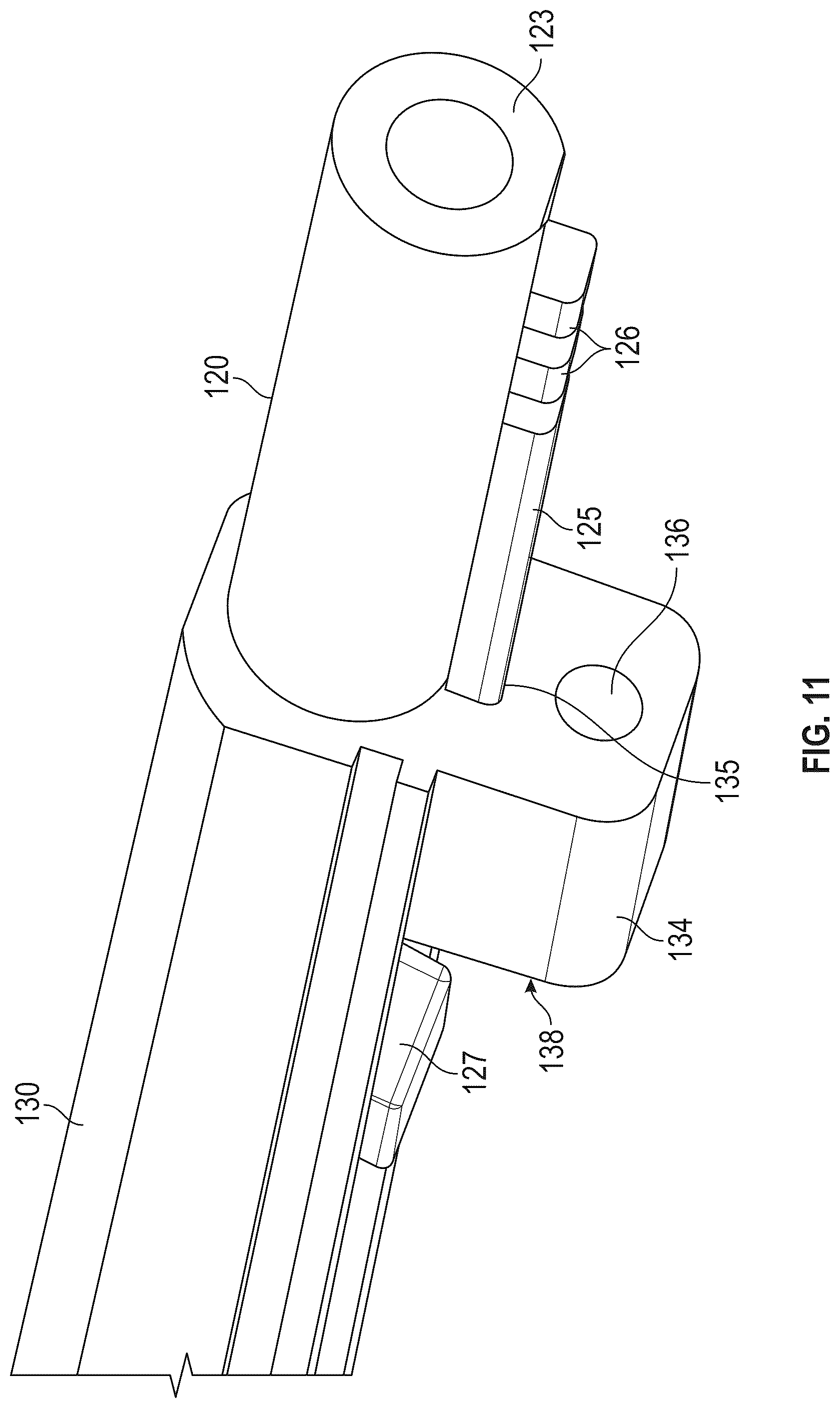 Patent US12339086 Figure 11 – Hydraulic dampened high mass rotary barrel recoil system for handgun