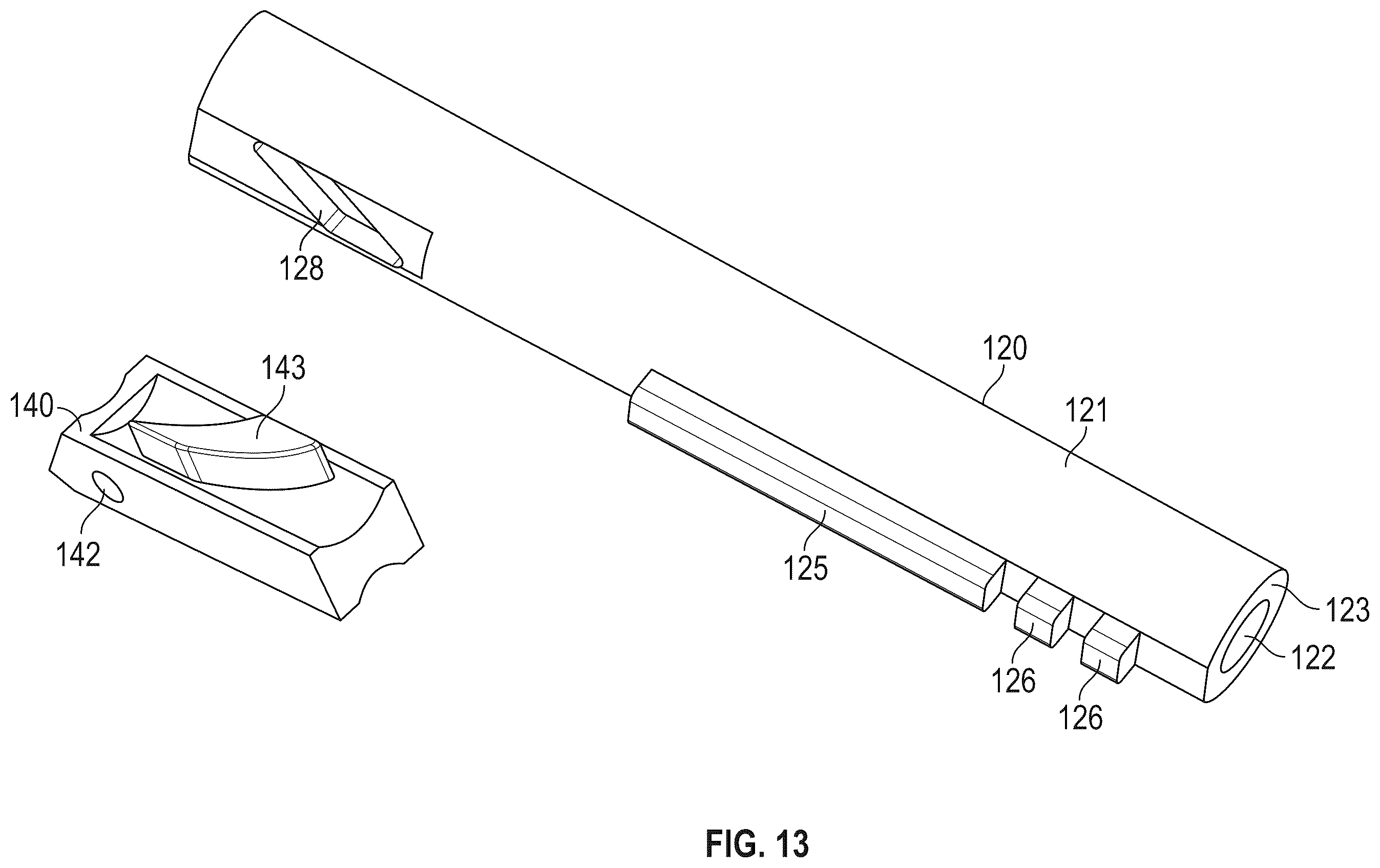 Patent US12339086 Figure 13 – Hydraulic dampened high mass rotary barrel recoil system for handgun