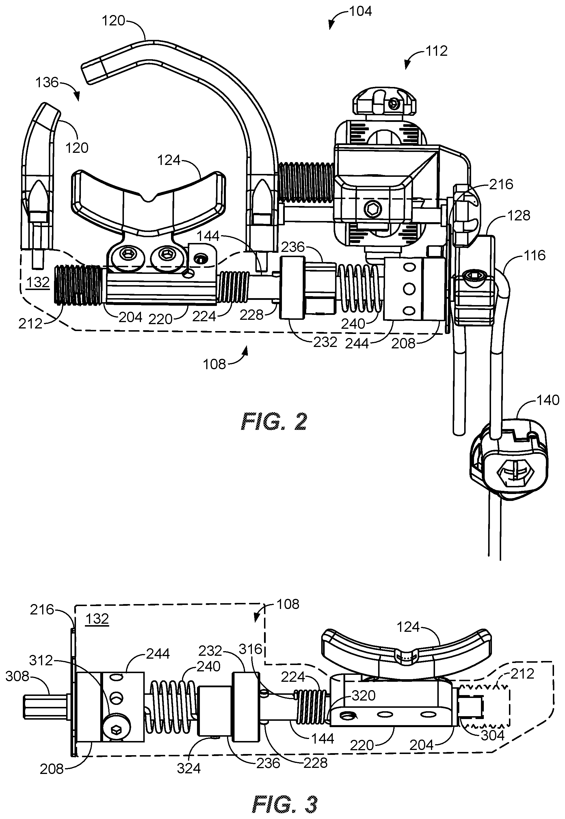 Patent US12339092 Figure 2 – Arrow rest with decoupled launch assembly