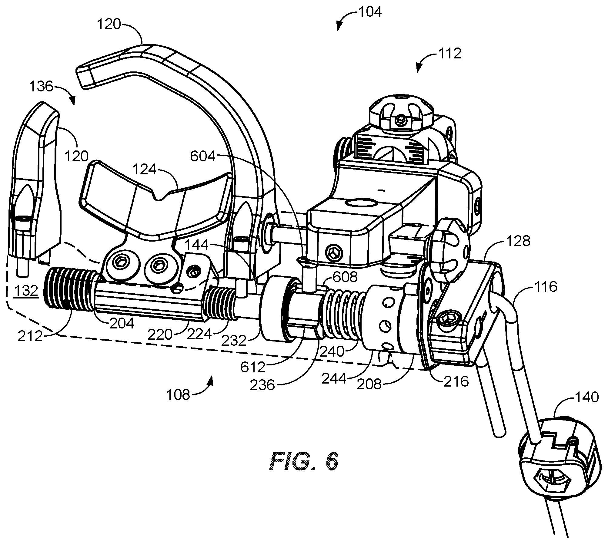 Patent US12339092 Figure 4 – Arrow rest with decoupled launch assembly