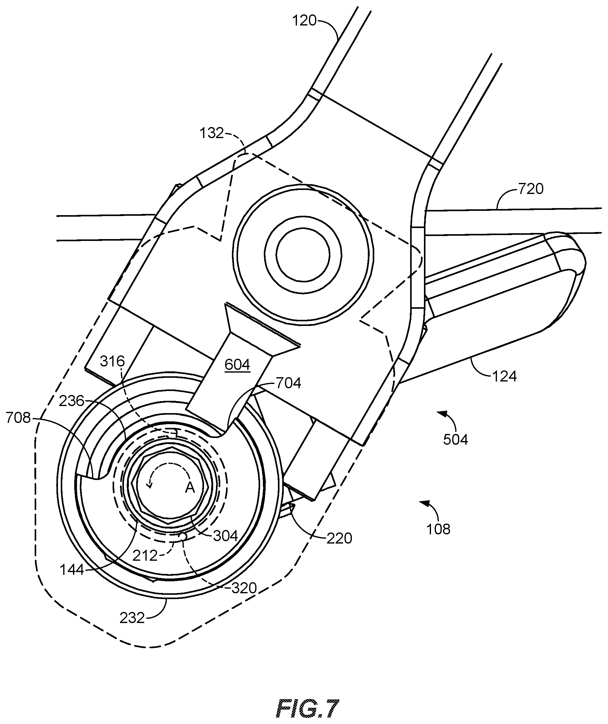 Patent US12339092 Figure 5 – Arrow rest with decoupled launch assembly