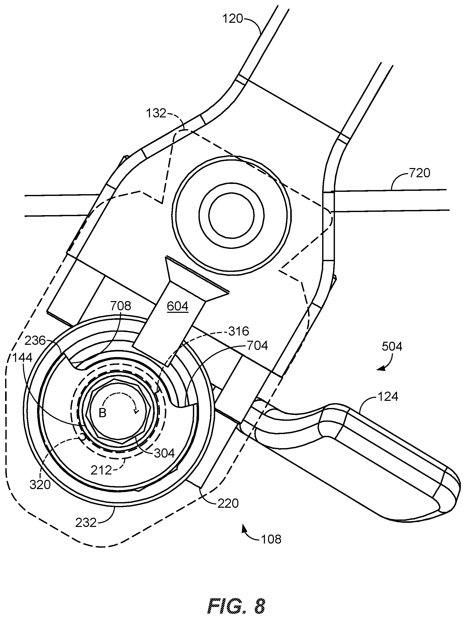 Patent US12339092 Figure 6 – Arrow rest with decoupled launch assembly
