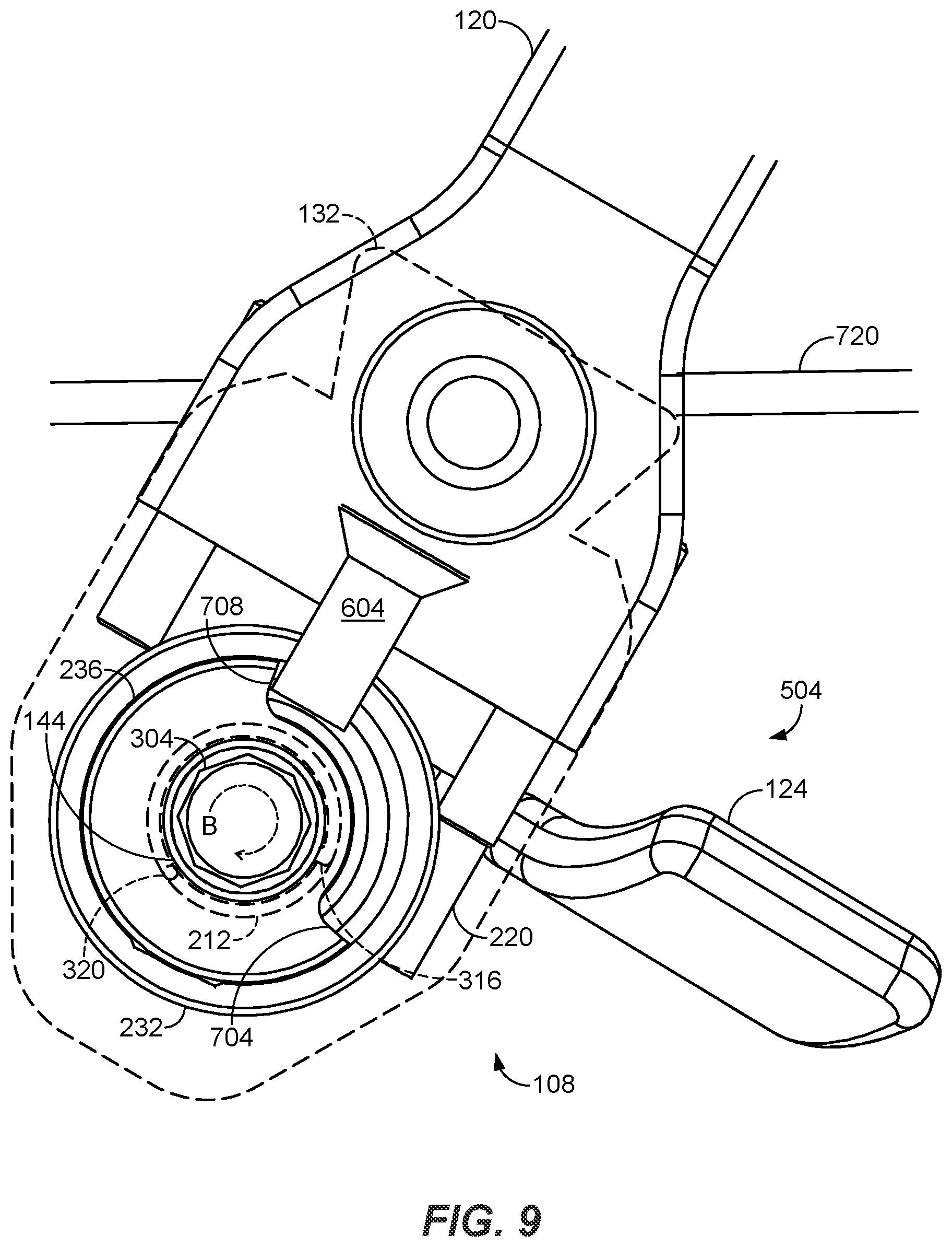 Patent US12339092 Figure 7 – Arrow rest with decoupled launch assembly