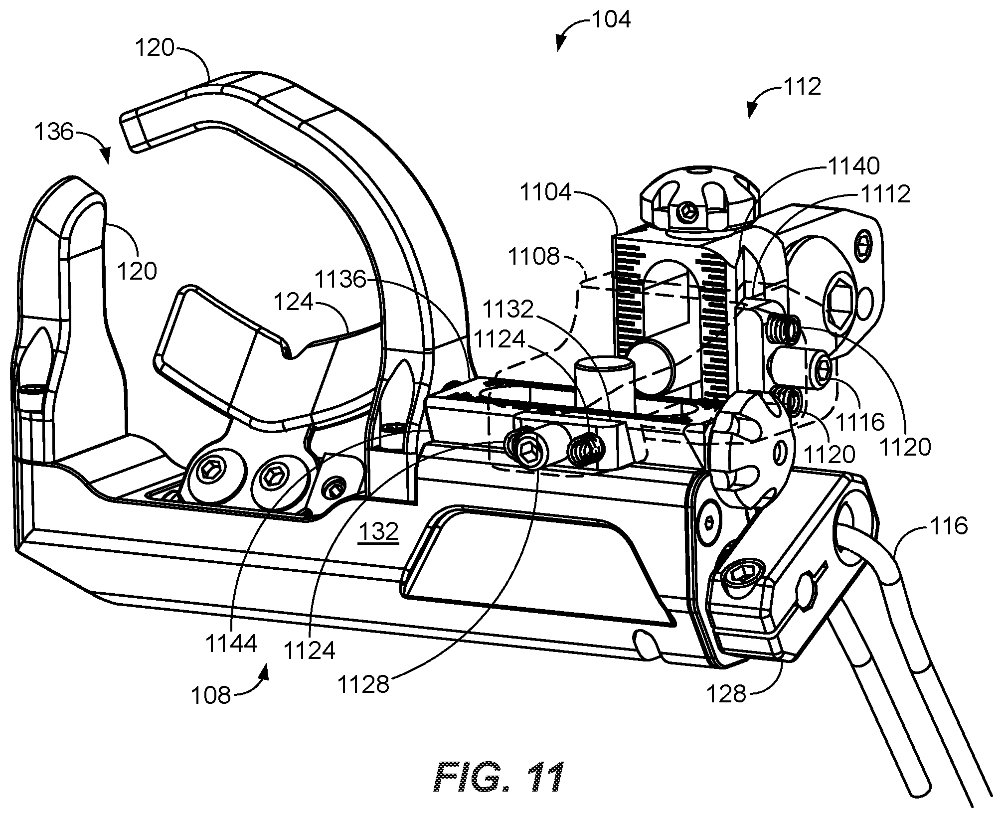 Patent US12339092 Figure 9 – Arrow rest with decoupled launch assembly