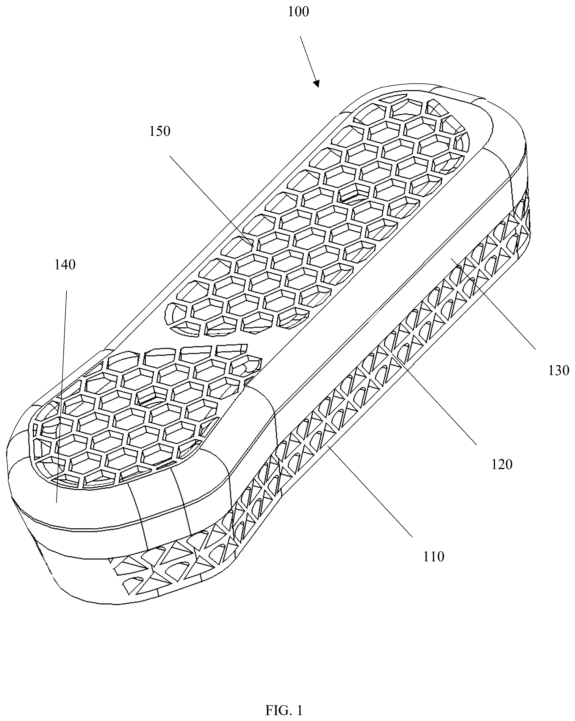 Patent US12339093 Figure 1 – Recoil pad assembly