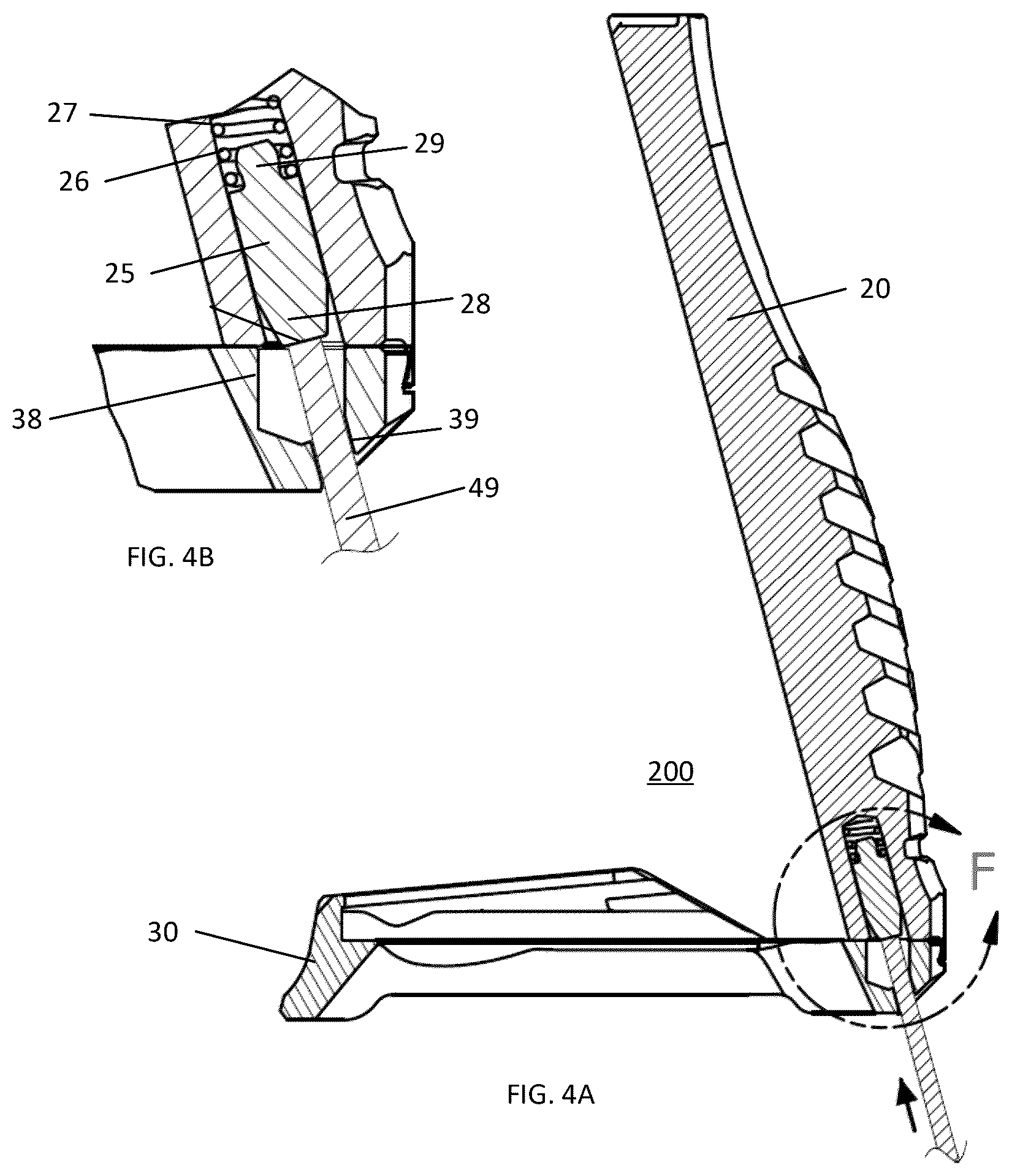 Patent US12339094 Figure 4 – Attaching a grip attachment or other attachment in a recoil environment at threadless region(s)